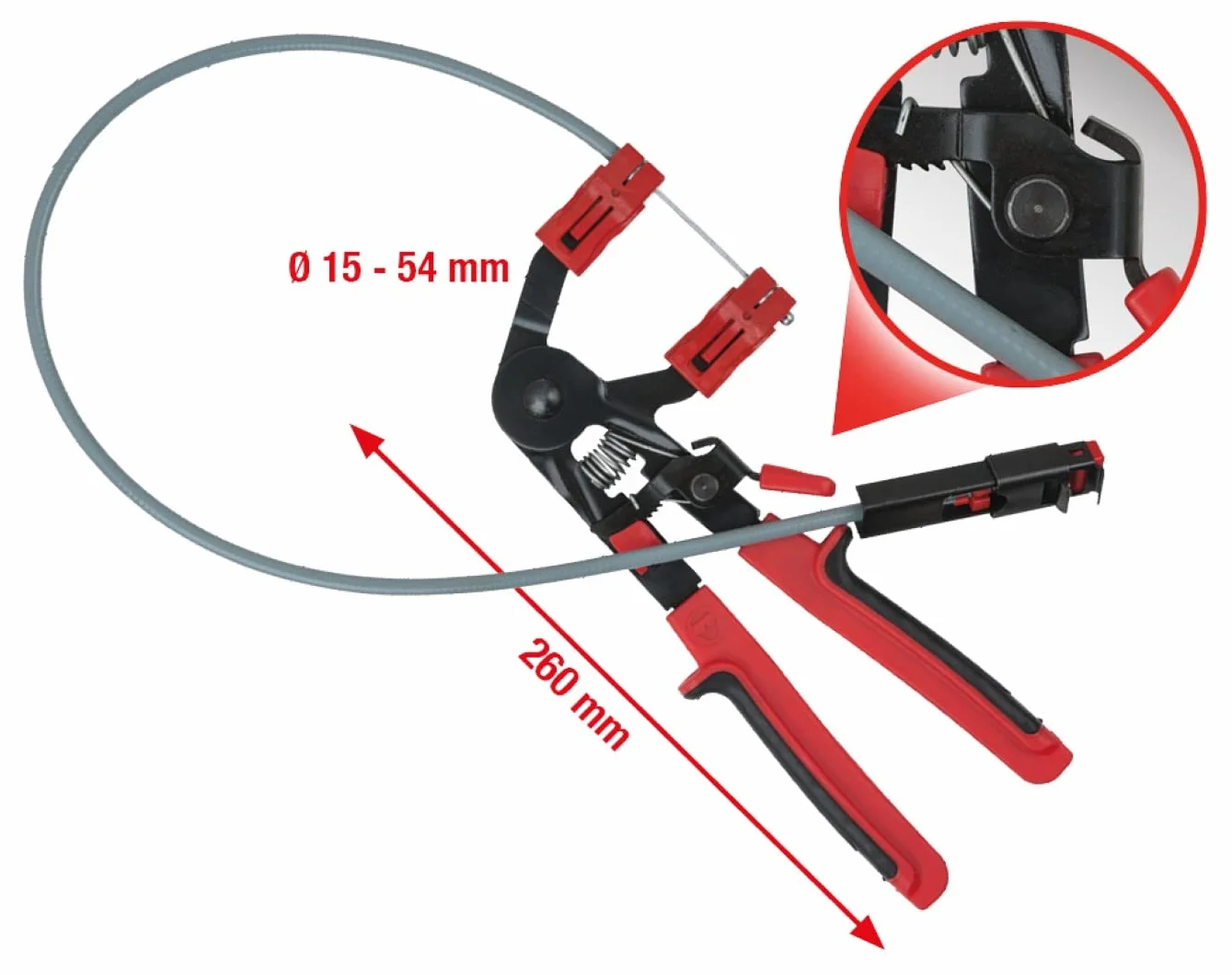 KS Tools 115.0901 Szczypce do zacisków na przewodach giętkich z cięgłem Bowdena, 730mm