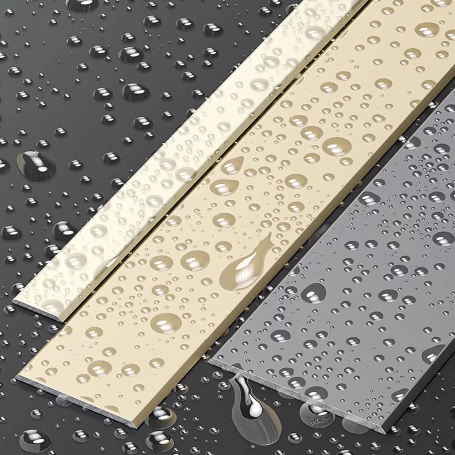 Wykończenie płytek, aluminiowe listwy wykończeniowe 100 cm i listwy przejściowe do podłóg, płaska listwa rozdzielająca do progu drzwi i łączenia szczelin podłogowych płytek laminowanych desek