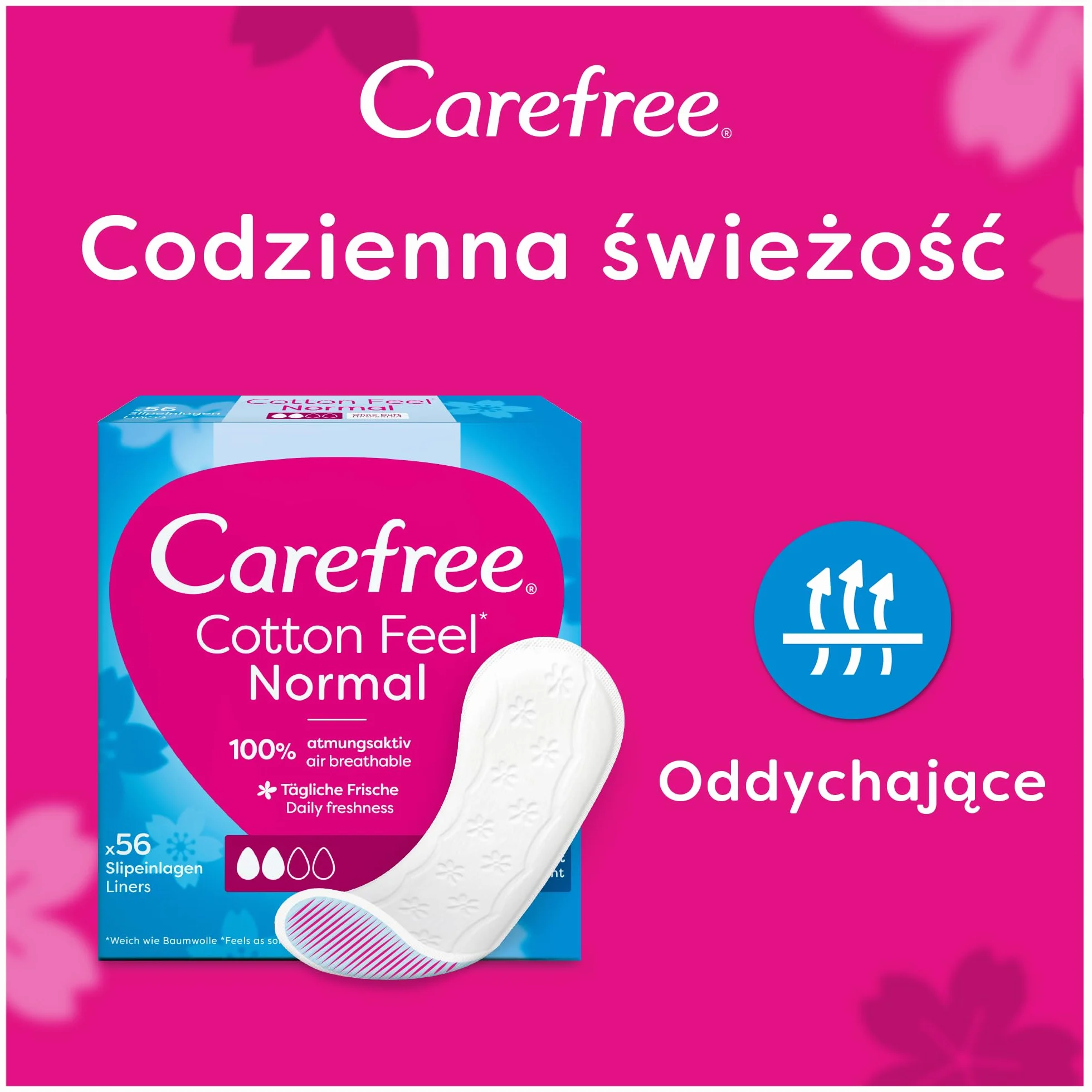 Carefree Cotton Aloe 76 szt. Wkładki higieniczne o zapachu aloesowym