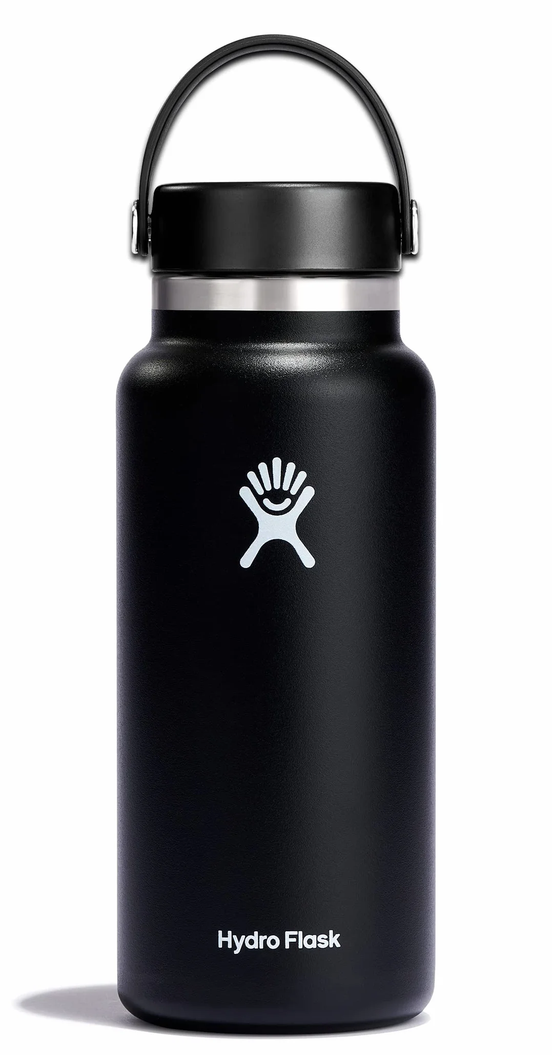 HYDRO FLASK – Butelka na wodę 946 ml (32 oz) – Izolowana próżniowo butelka na wodę ze stali nierdzewnej ze szczelną zakrętką Flex z uchwytem – Bez BPA – Szeroki gwint – Kolor - Black
