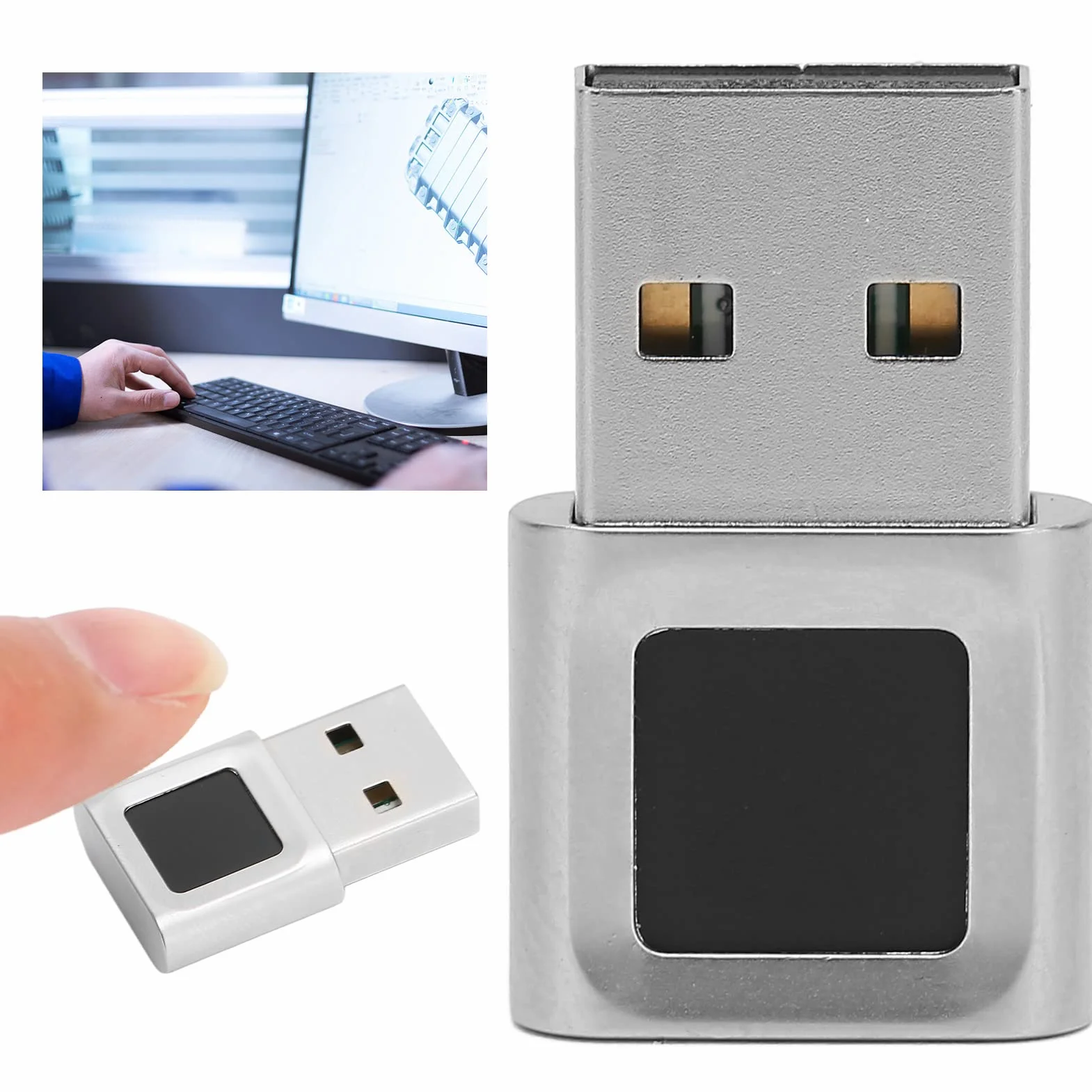 PUSOKEI Mini czytnik linii papilarnych USB do laptopa skaner linii papilarnych Hello, czujnik odcisków palców, biometryczne zamki bezpieczeństwa laptopa do 7/8/10