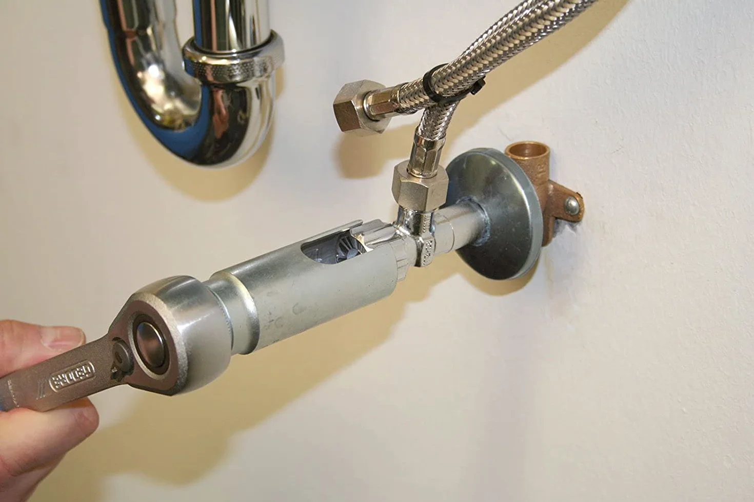GEDORE Klucz nasadowy z zaworem narożnym, nakrętka, napęd 1/2" 10 mm, średnica wewnętrzna 27 mm, narzędzie, stal ocynkowana