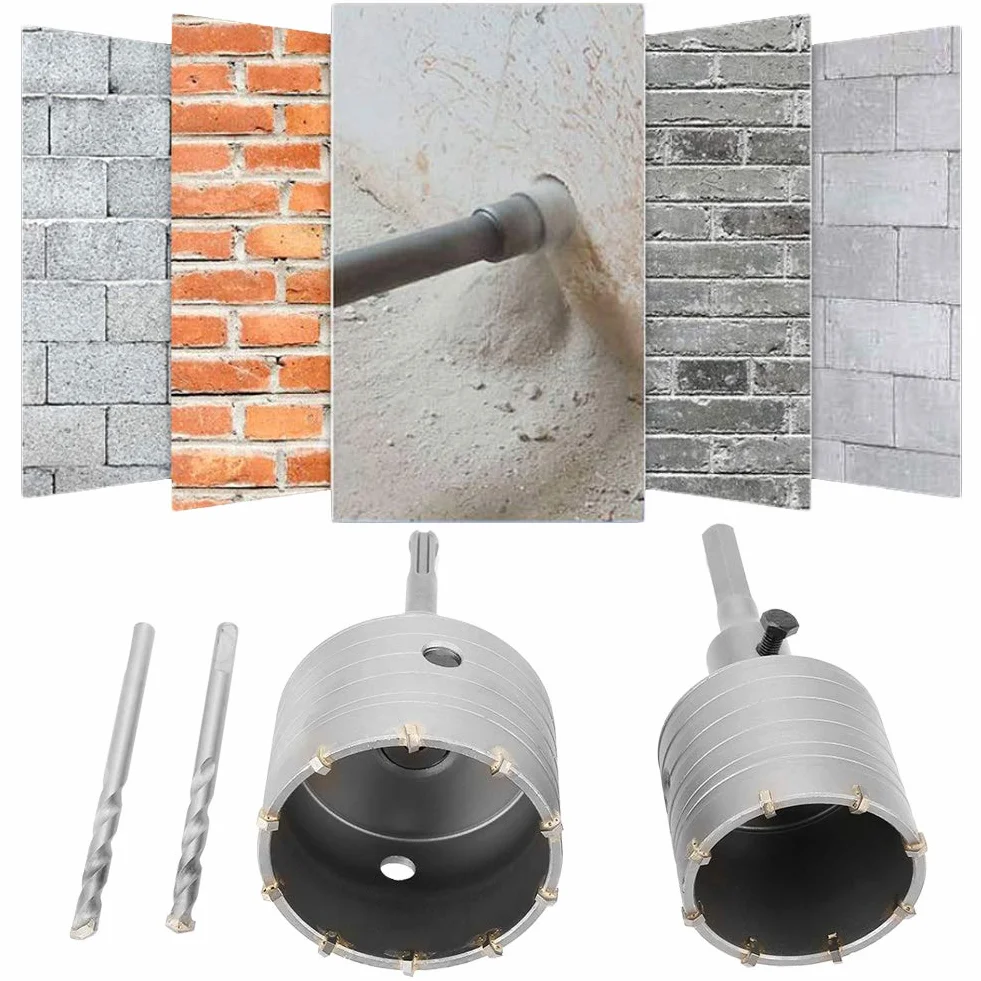 65mm 80mm stal stopowa SDS Plus otwornica ścienna wiertła profesjonalny zestaw wierteł rdzeniowych do betonu cementowego kamień prace murarskie