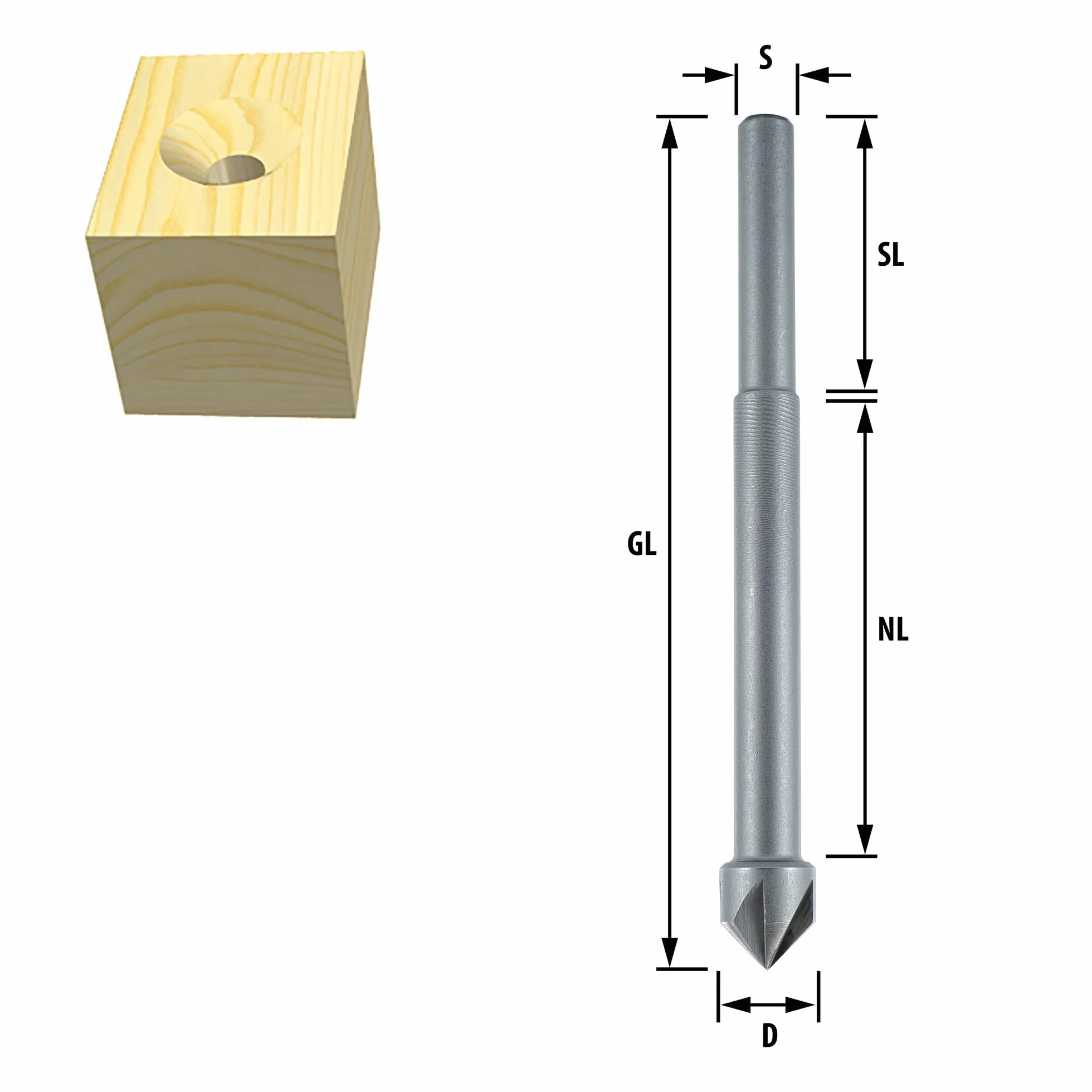 ENT 45304 Poglebiacz HS Premium, srednica (D) 30 mm, NL 60 mm, GL 90 mm, E 90°, SL 30 mm, S 10 mm