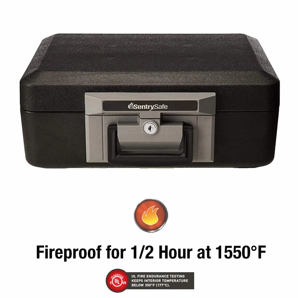 SentrySafe 1160 ognioodporne pudełko blokujące, 0,25 stóp sześciennych, czarny, 4,5 kg