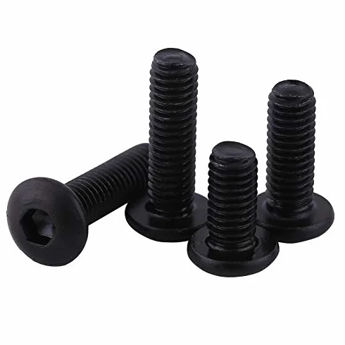 50 szt. stal czarna śruba guzikowa M3 śruba z łbem sześciokątnym z łbem okrągłym (M3 x 16 mm)