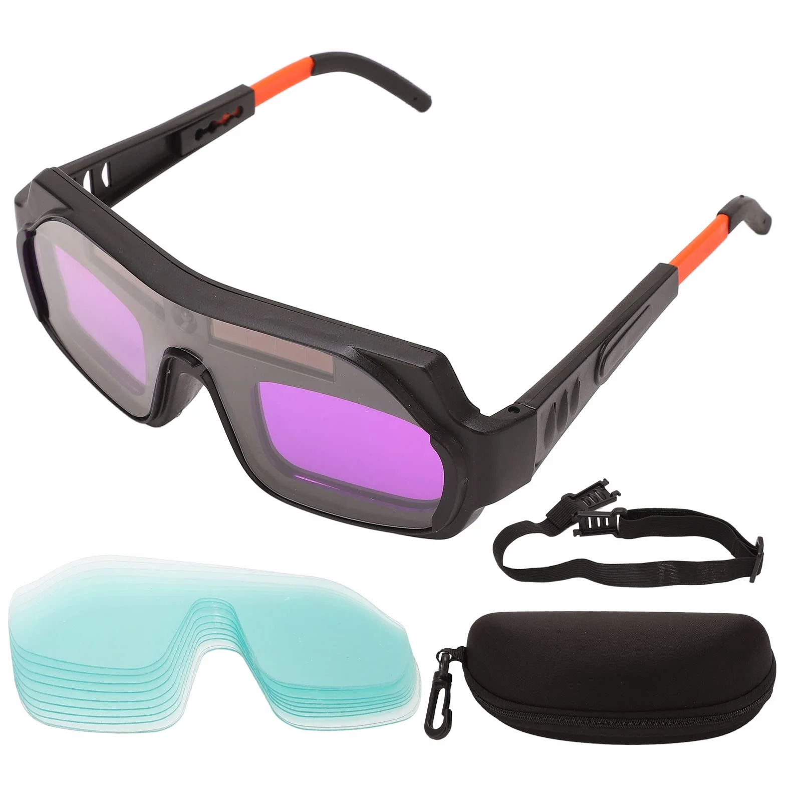 Automatyczne przyciemnianie gogle spawalnicze Solar Eye Safety, ochronne okulary PC z wysokoczułym detektorem, helm spawalniczy do lutowania i spawania