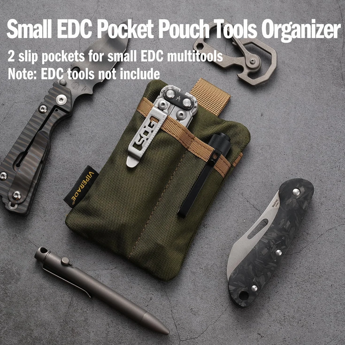 VIPERADE VE29 Mini woreczek EDC mini organizer kieszonkowy z 4 kieszeniami, mały organizer EDC mini organizer na narzędzia wielofunkcyjne, mały męski portmonetka na monety, brelok, mały plecak,