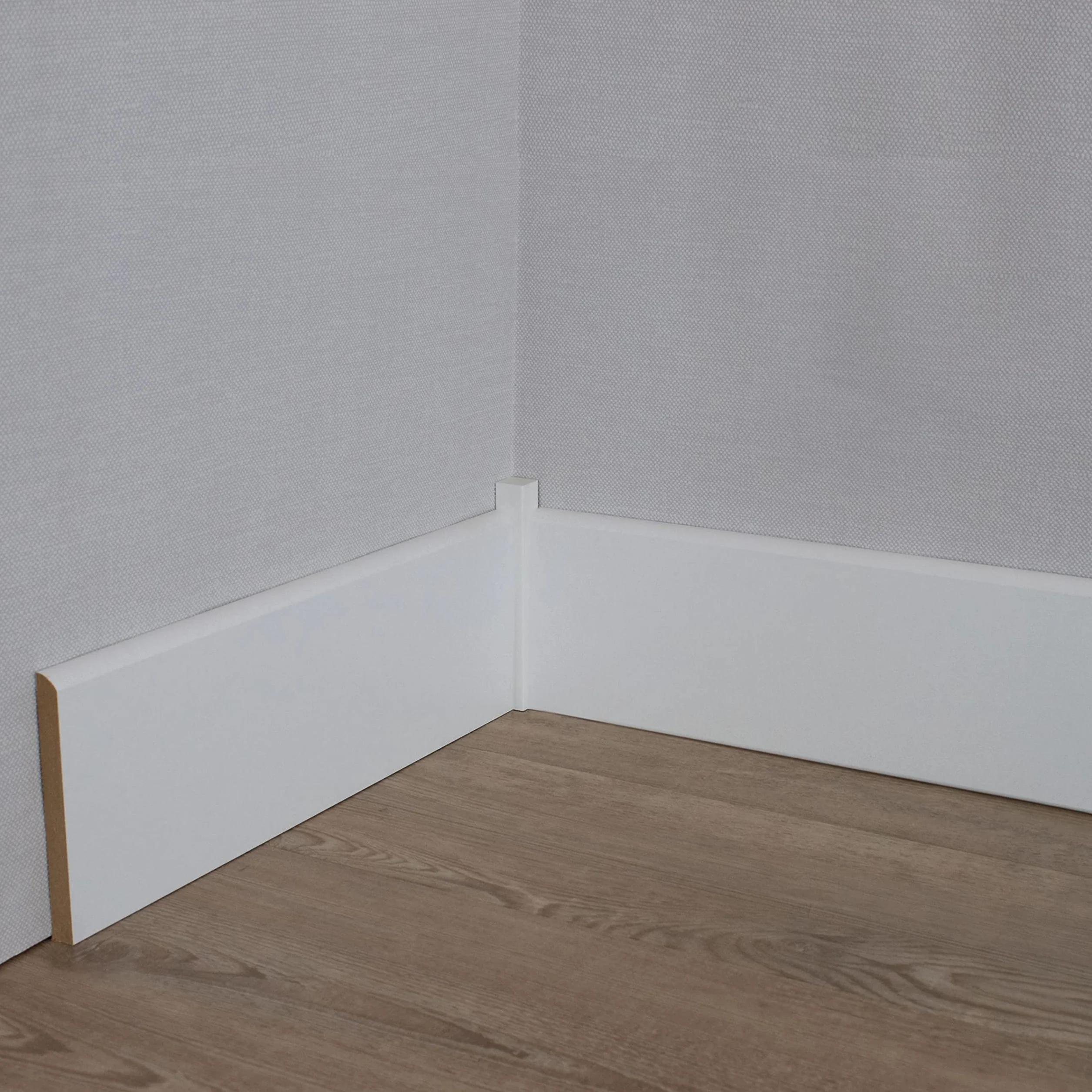PROVISTON | Listwa przypodłogowa | zaokrąglony profil | 10 x 100 x 2000 mm | folia MDF | biała | nowoczesna listwa przypodłogowa | 2 metry