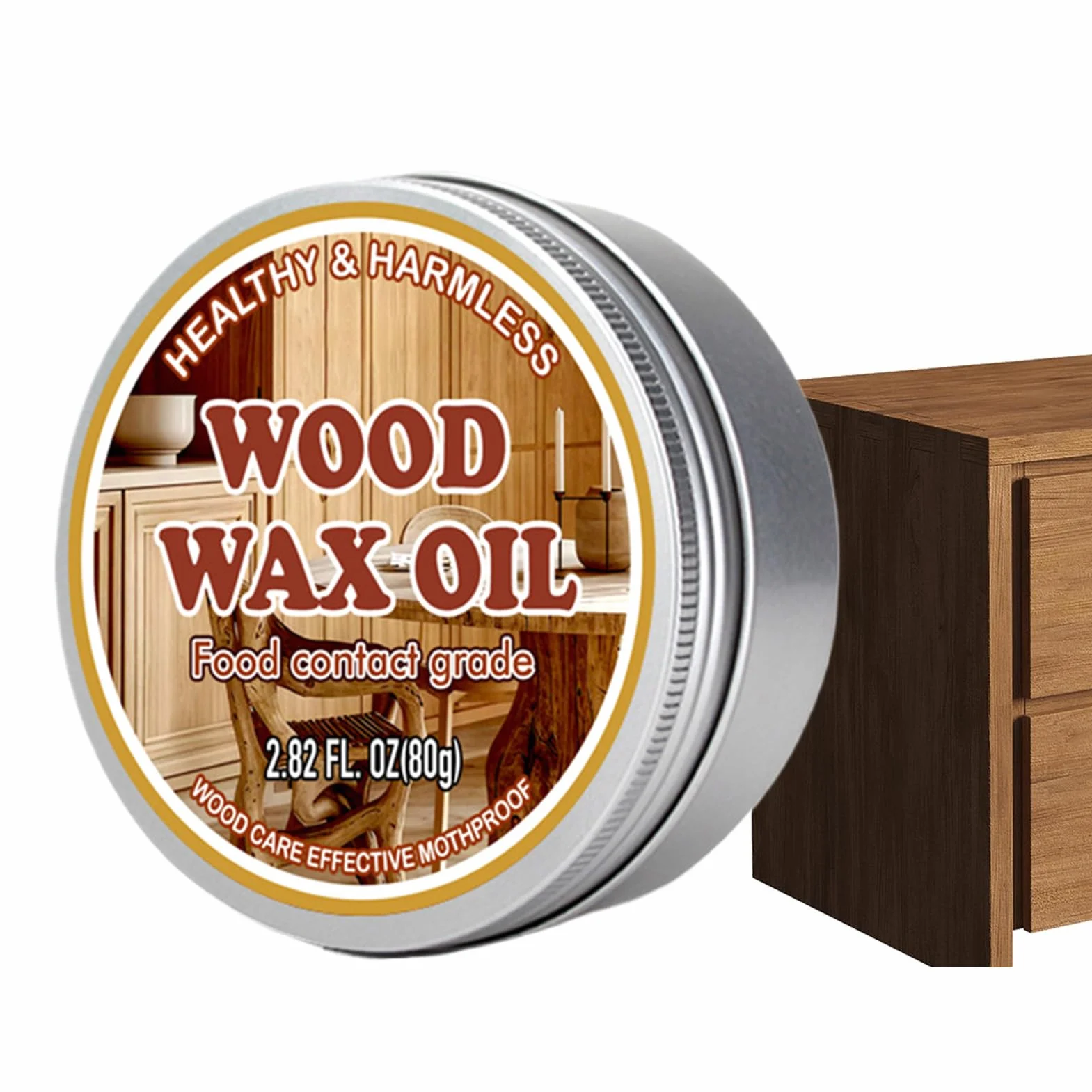 Wosk do drewnianych desek do krojenia - produkt do pielęgnacji deski do krojenia | Naturalna pielęgnacja mebli i szuflad 80g