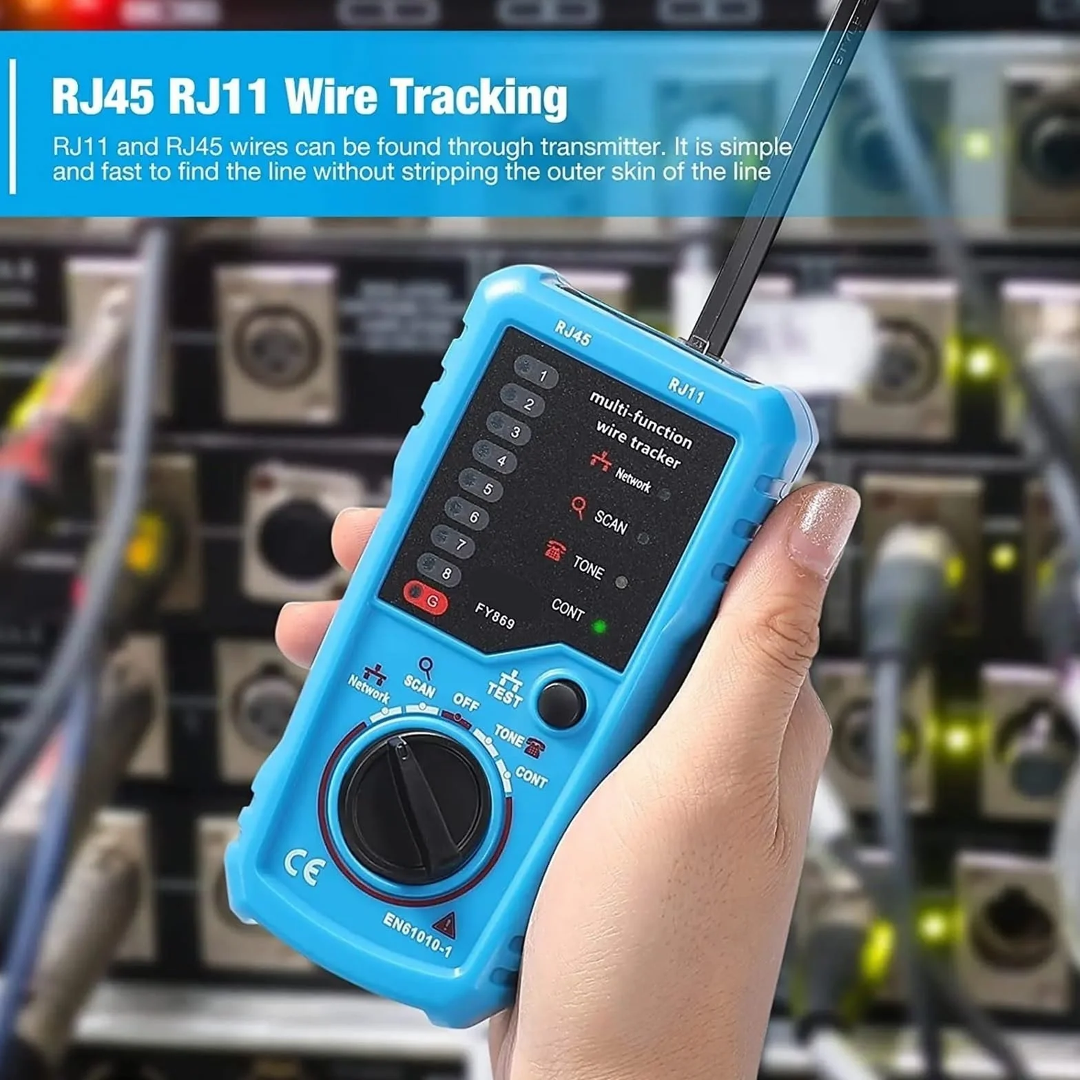 Tester lokalizacji kabli do wykrywania sieciowych, telefonicznych, RJ11, RJ45, Cat5, Cat6, Ethernet LAN Testy transmisji