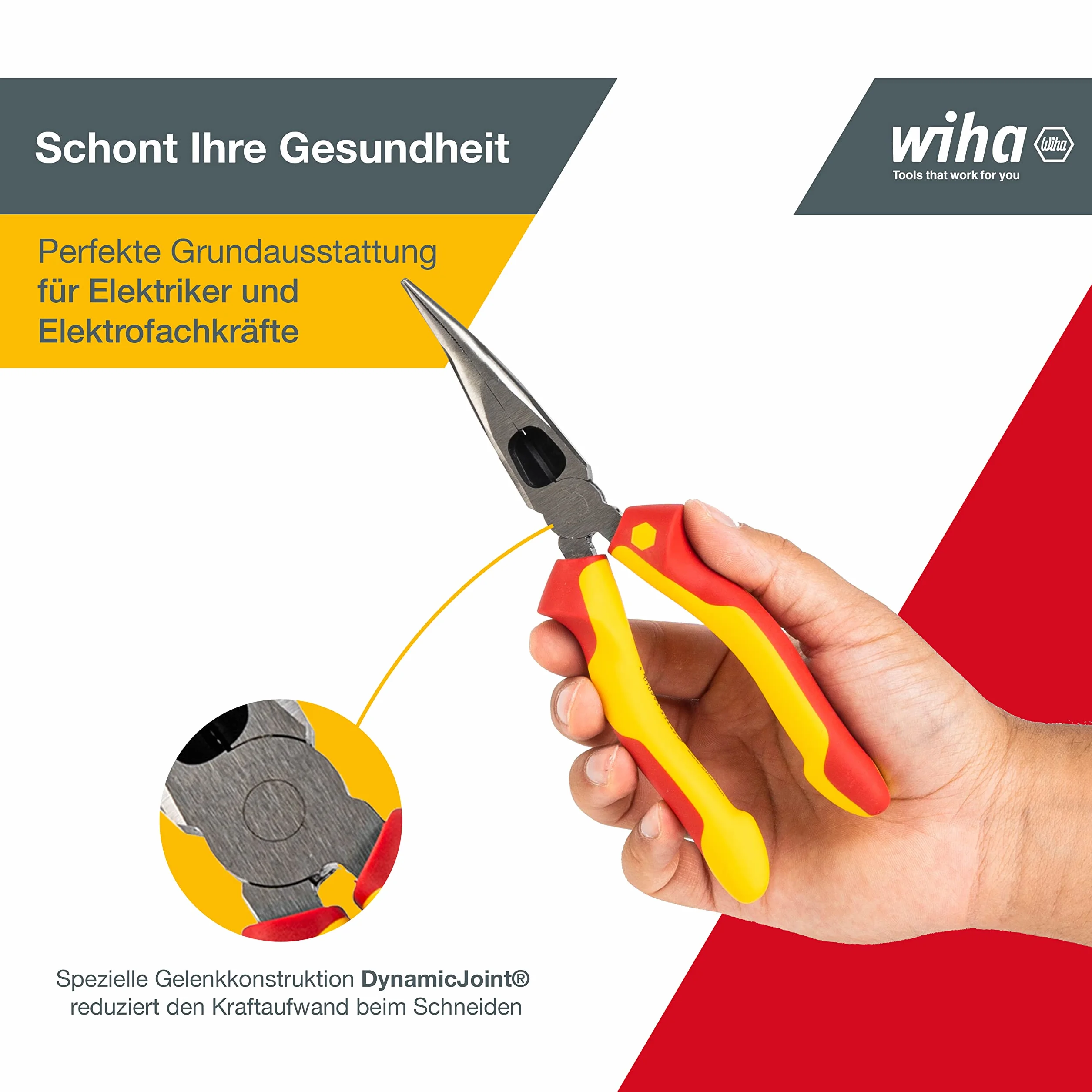 Wiha Szczypce płaskie okrągłe Industrial electric 200 mm 40° VDE 38859