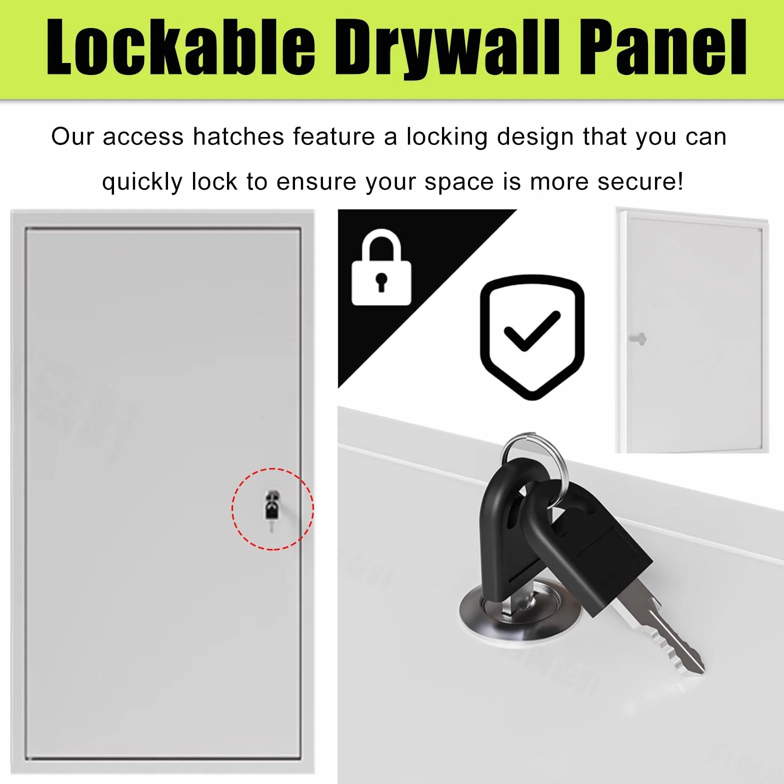Aluminiowy panel dostępowy do płyt kartonowo-gipsowych 30x50 cali, 28x40 cali, 24x30 cali, 20x20 - zamykany właz inspekcyjny do ścian i sufitów(Black,70x115cm)