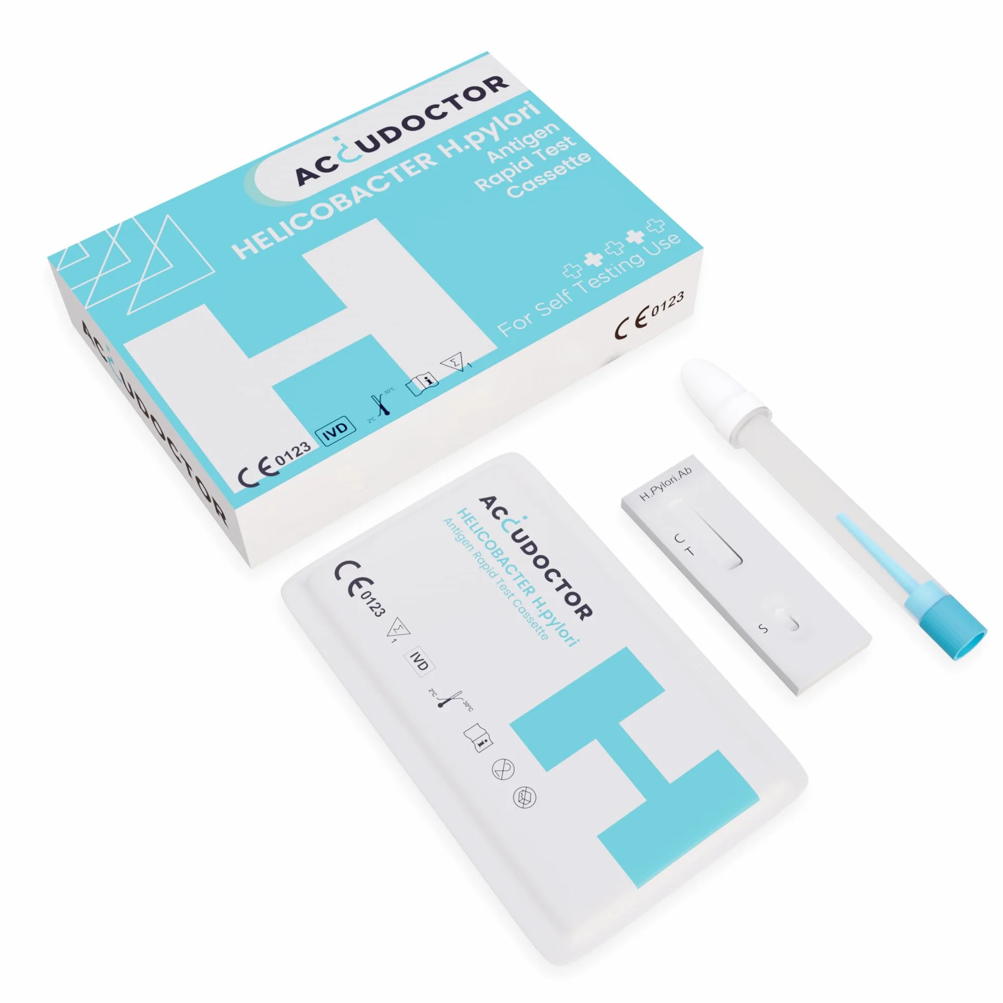 Accudoctor Helicobacter Pylori test kału detekcja antygenu autotest szybki test zestaw heliobacter priori check autotest domowy w domu autotest sprawdź test oddechowy tester test zdrowotny h.pylori