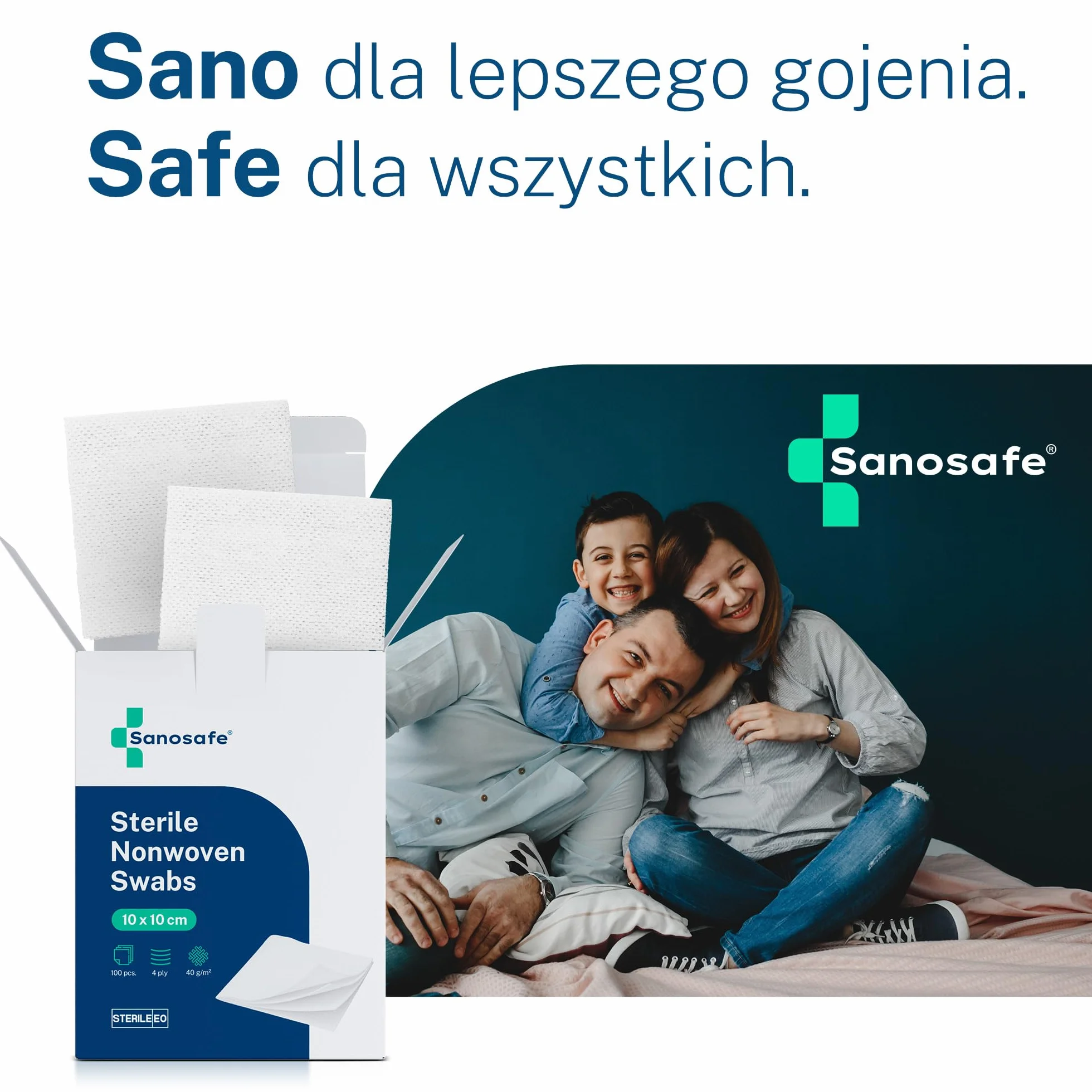 Kompresy Jałowe z Włókniny 10x10 cm 100 sztuk