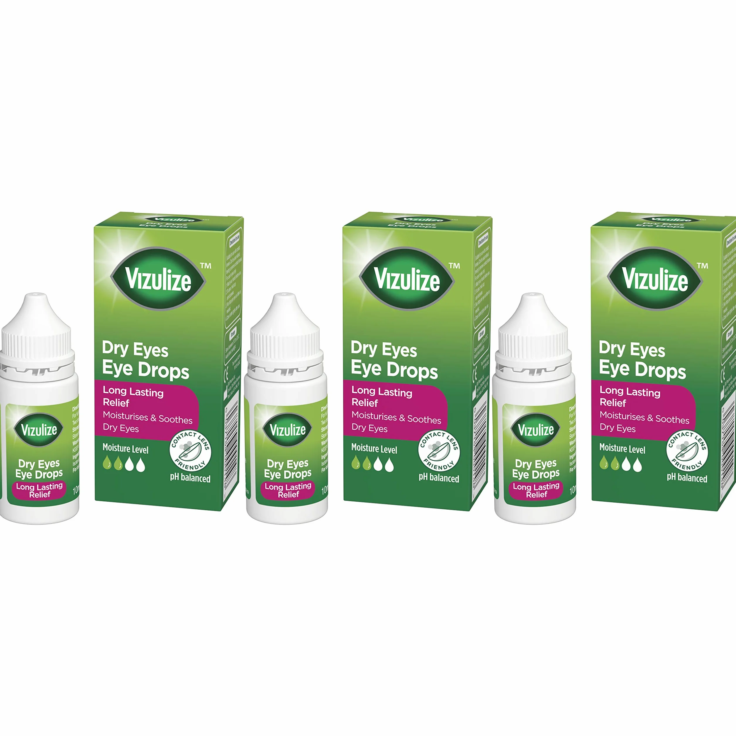 Vizulize Suche krople do oczu, dla suchych, podrażnionych i niewygodnych oczu, 3 x butelka 10 ml