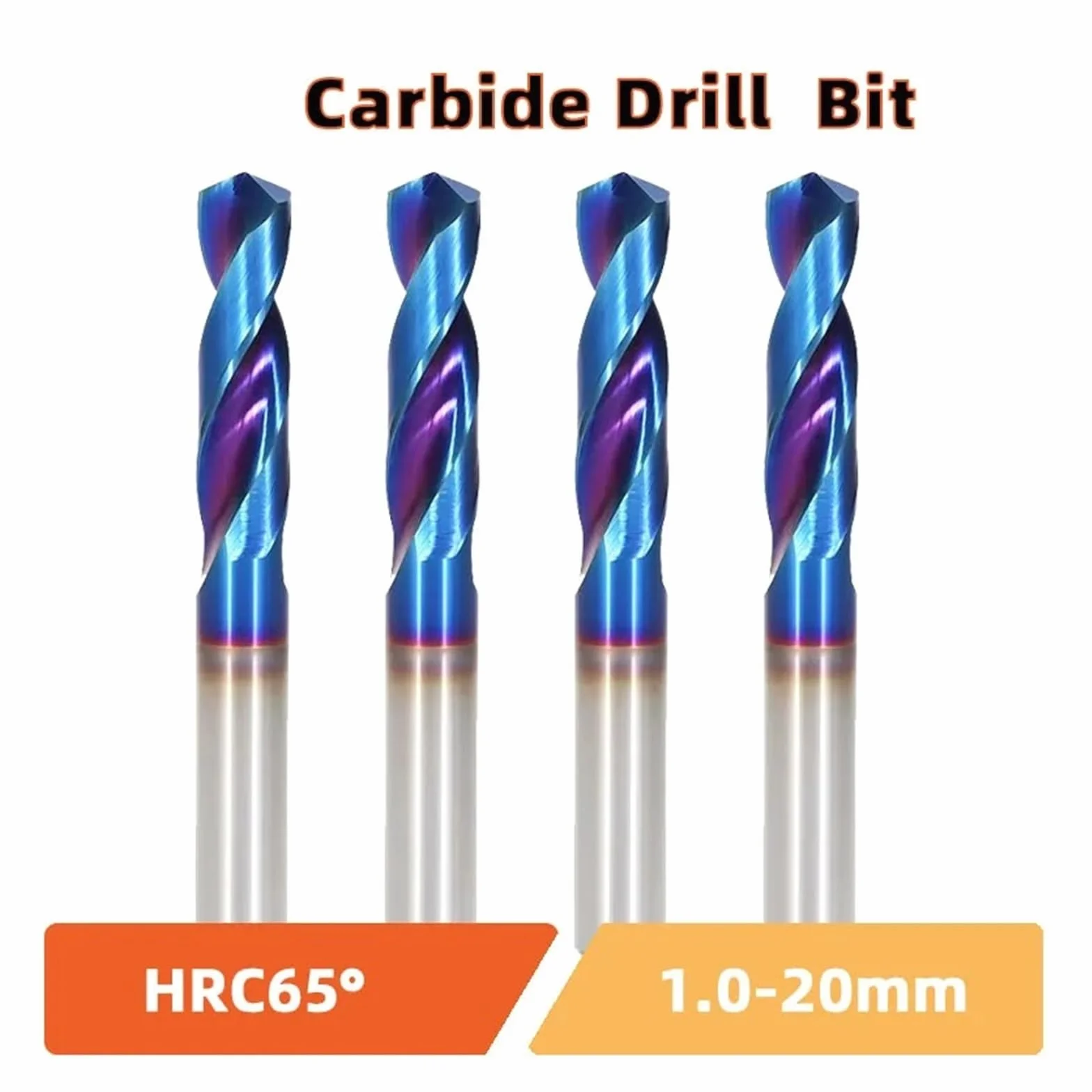 Wiertła z węglika wolframu HRC65° Wiertła do metalu do obróbki twardych metali Tokarka CNC Narzędzie do wiercenia stali 1,0-20,0 mm(7.1mmx30x60L)