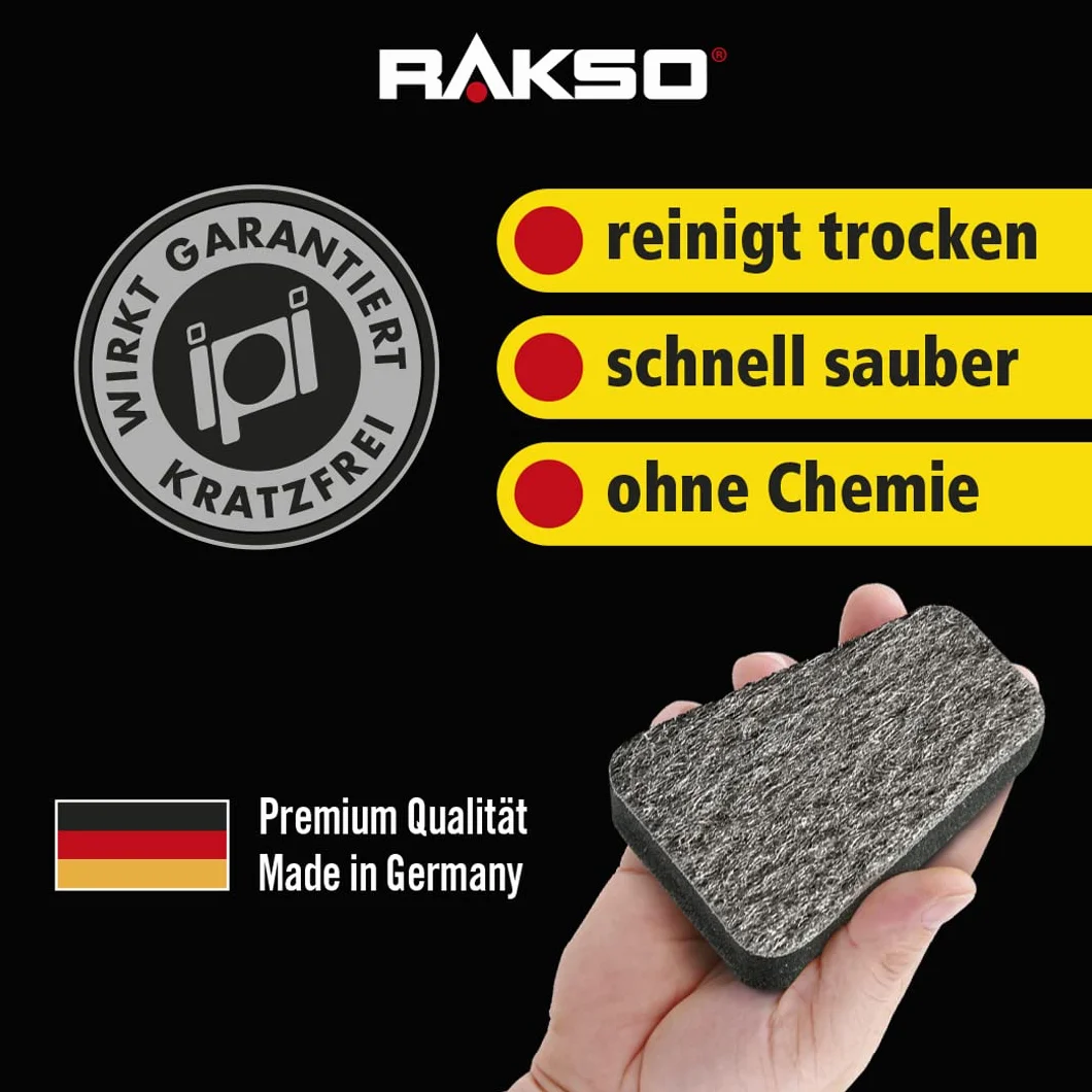 RAKSO Środek do czyszczenia szyb kominkowych – 4 czyściki do szyb kominkowych, 2 x 2 szt. – środek do czyszczenia kominka, do czyszczenia szyb kominkowych, do czyszczenia kominka, kominka