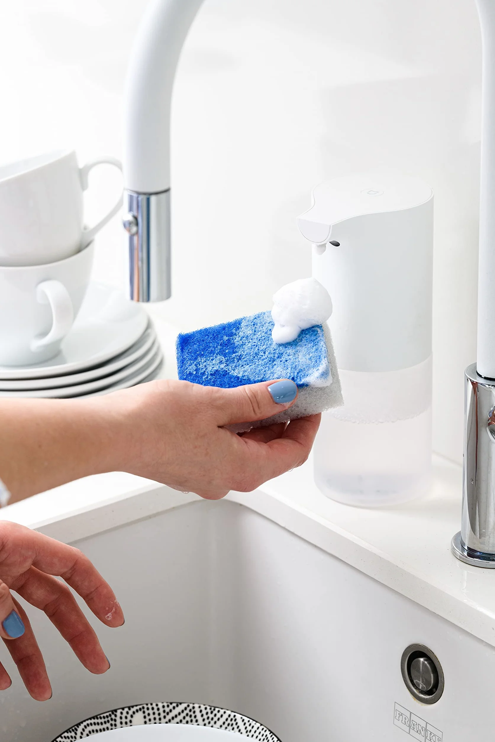 York Bacteria Stop gąbka do mycia naczyń, zestaw 5 sztuk, z właściwościami antybakteryjnymi, higieniczna z makrocząsteczkami cynku, gąbka do naczyń, gąbka kuchenna, gąbka do czyszczenia, 9 x 6 x 3 cm