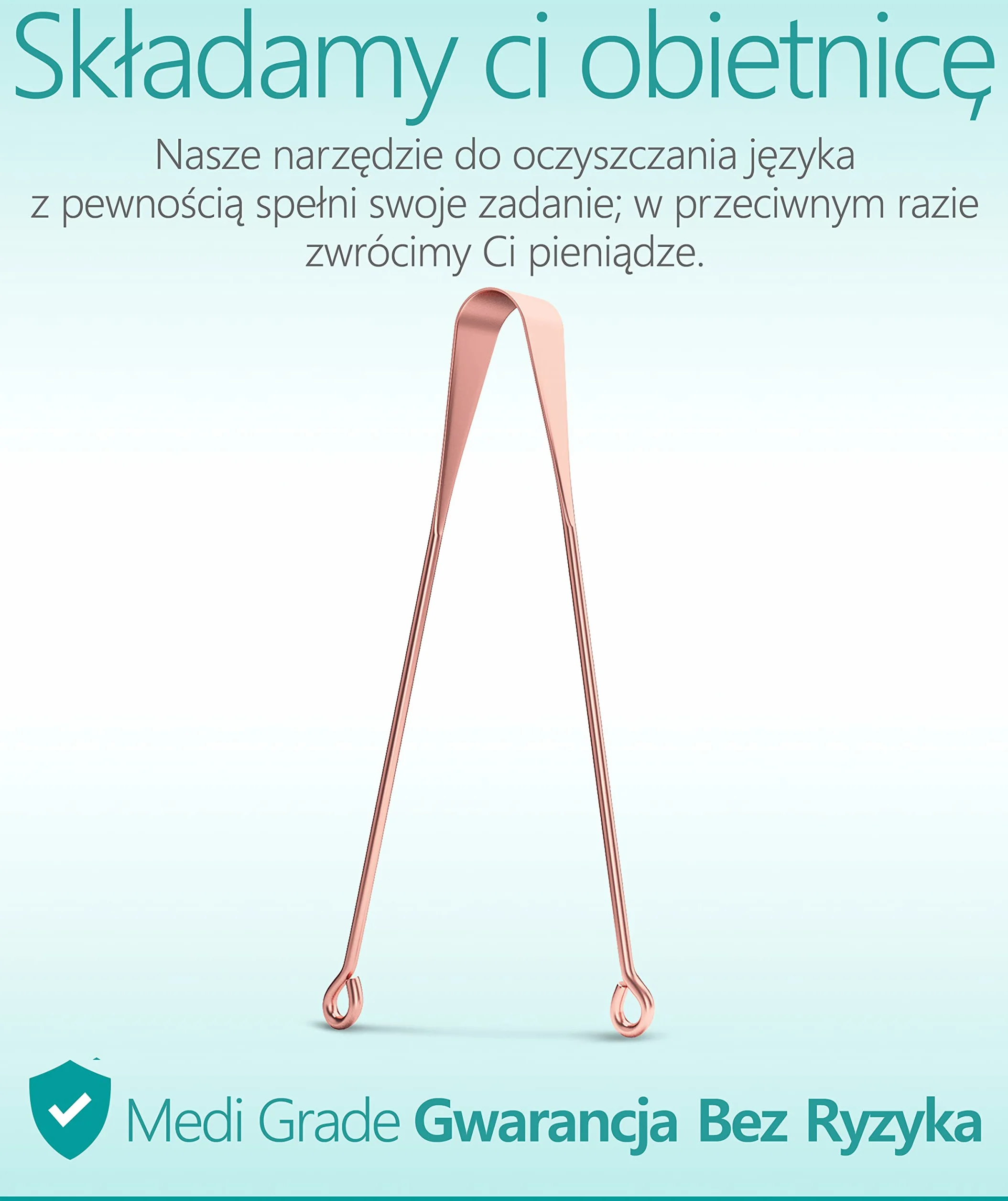 Medi Grade [2 szt.] Miedziana skrobaczka językowa - Antybakteryjna szczotka do języka - zapobiega cuchnącemu oddechowi i nieświeżemu oddechowi - usuwa bakterie - Lepsza higiena jamy ustnej - skrobanie