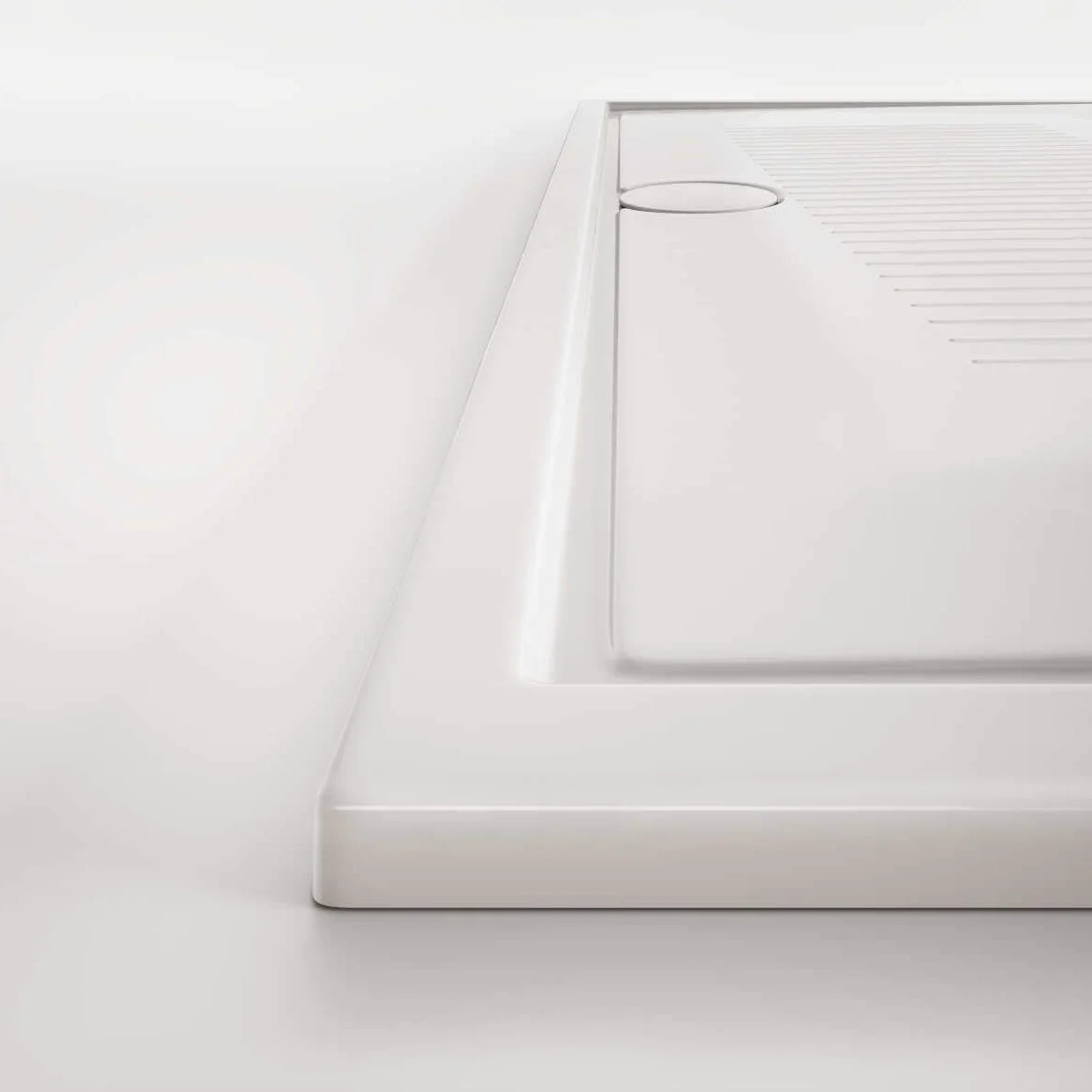 Ceramiczny brodzik prysznicowy 100x80 slim H cm 3 biały błyszczący bez syfonu Model Lif di Hatria