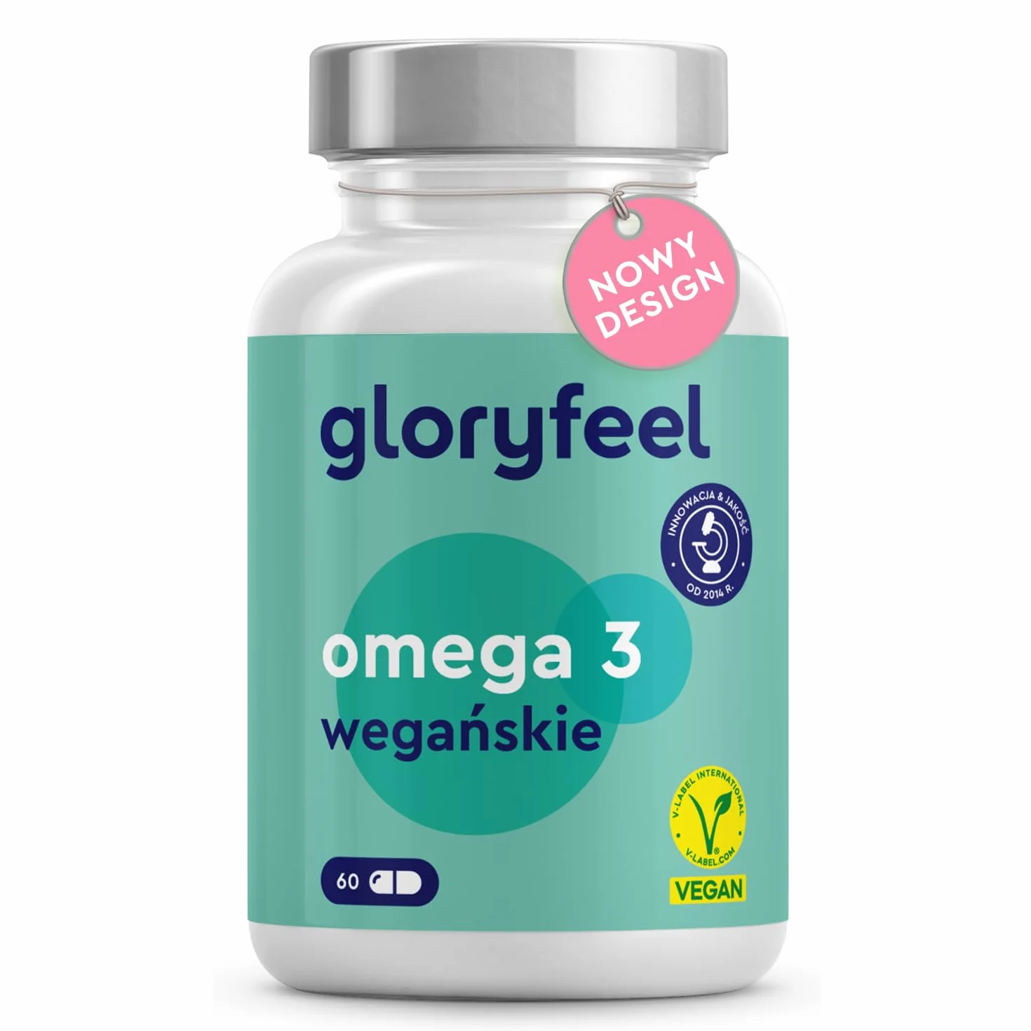 Omega-3 wegańskie z oleju z alg (1440 mg), kapsułka - markowy surowiec Life's™ OMEGA-wysoka dawka 432 mg DHA i 216 mg EPA (w postaci trójglicerydów) -testowane laboratoryjnie i produkowane w Niemczech