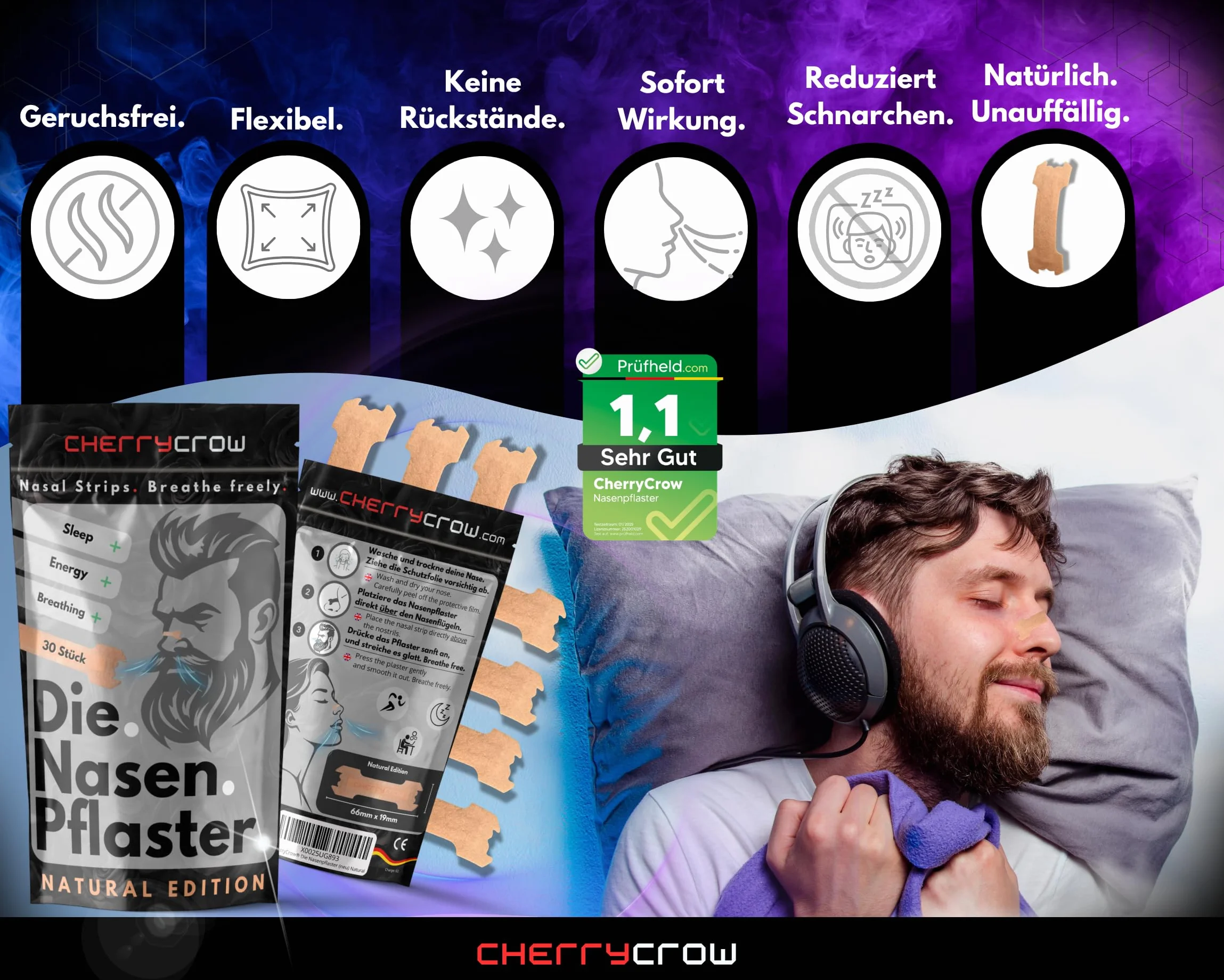 Plastry na nos (30 sztuk) naturalne oddychanie lepszy sen