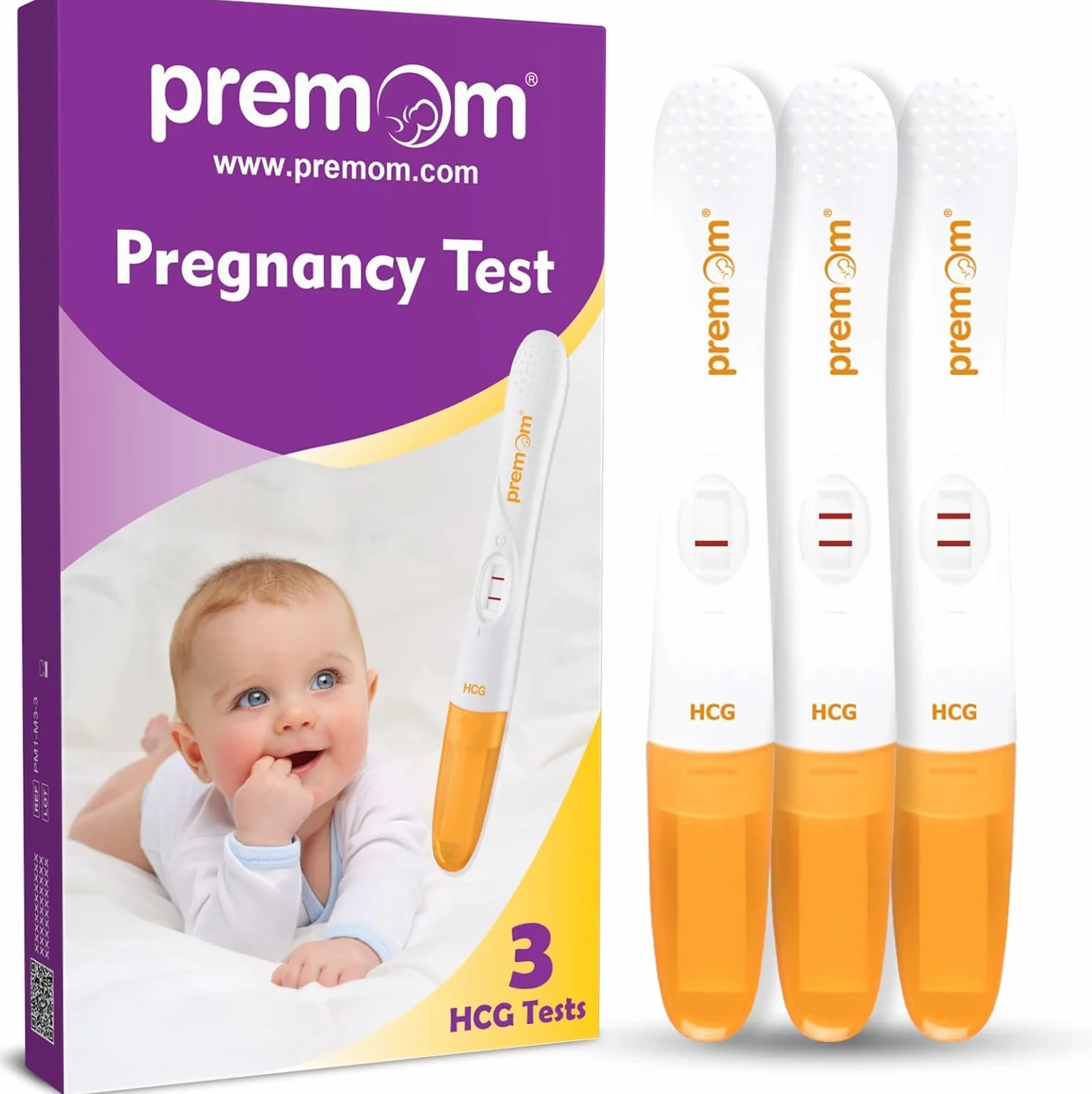 Premom 3 hCG Niezawodny test ciążowy na mocz 10 IU/L Szybki i łatwy z bezpłatną aplikacją
