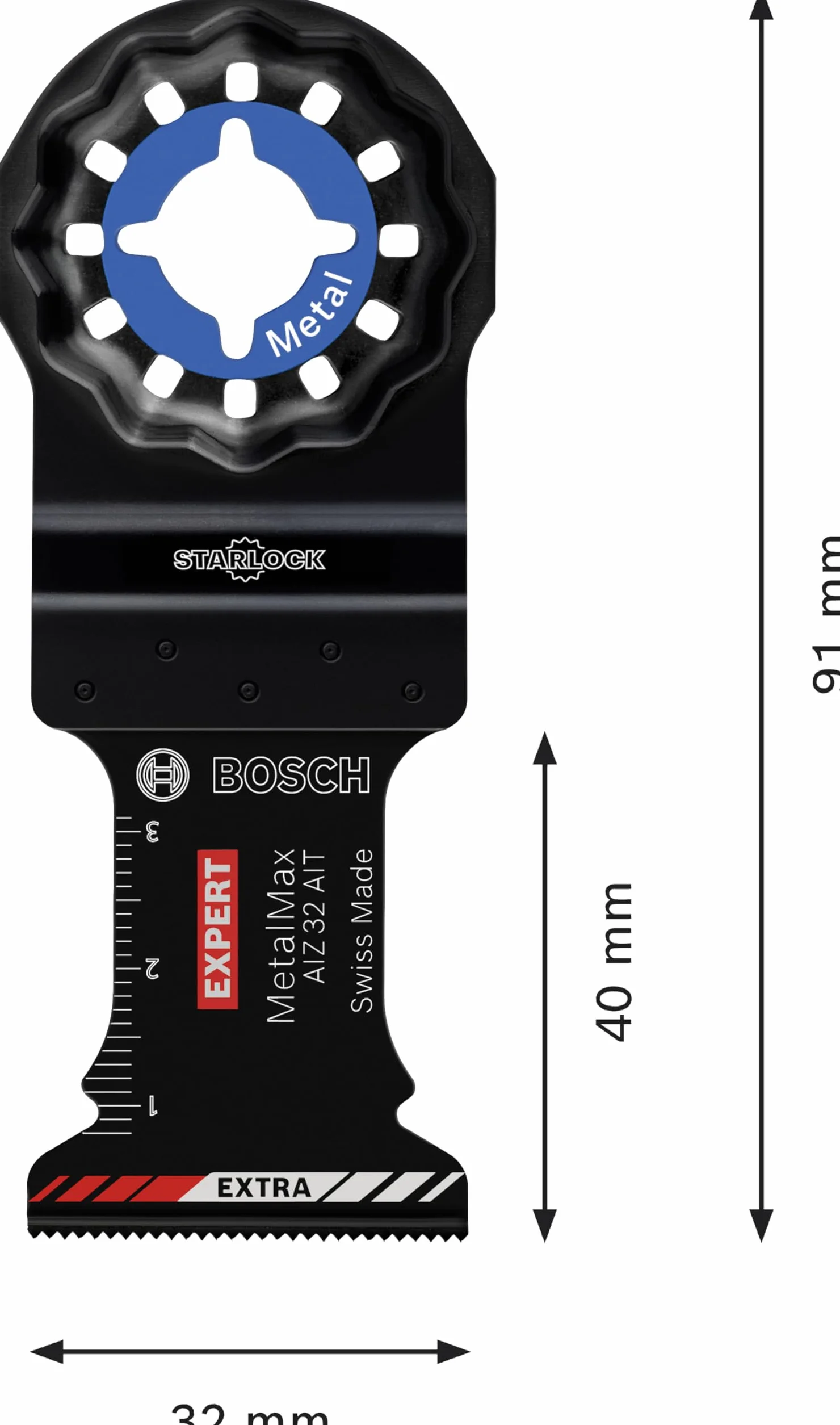 Bosch 5x Brzeszczoty do cięcia wgłębnego EXPERT AIZ 32 AIT MetalMax (do Stal, Stal nierdzewna, Szerokość mm, Professional Akcesoria Narzędzie wielofunkcyjne)