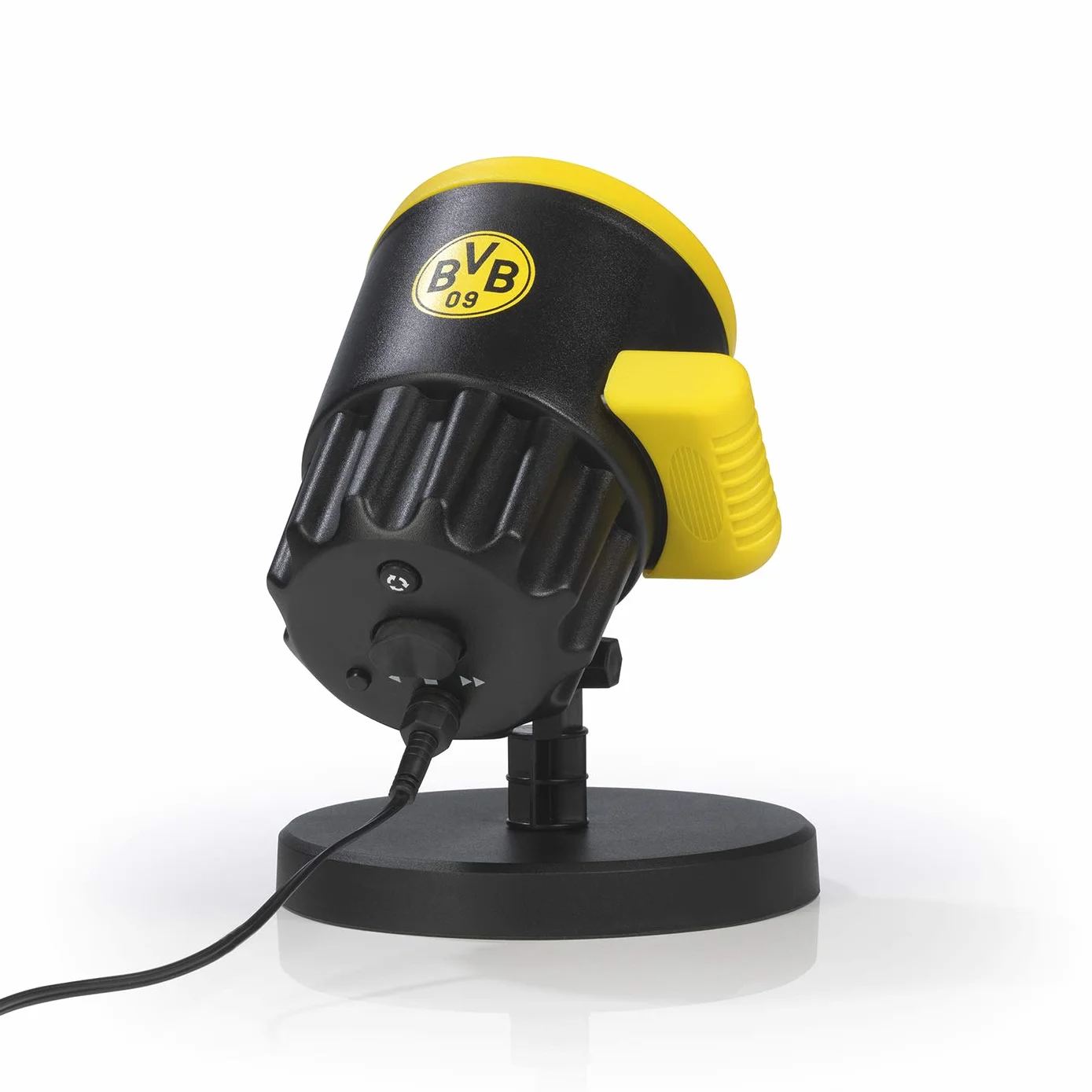 Borussia Dortmund Projektor logo, artykuł dla fanów | reflektor LED z motywem BVB | oświetlenie do Borussia Dortmund Supporter (żółty/czarny)