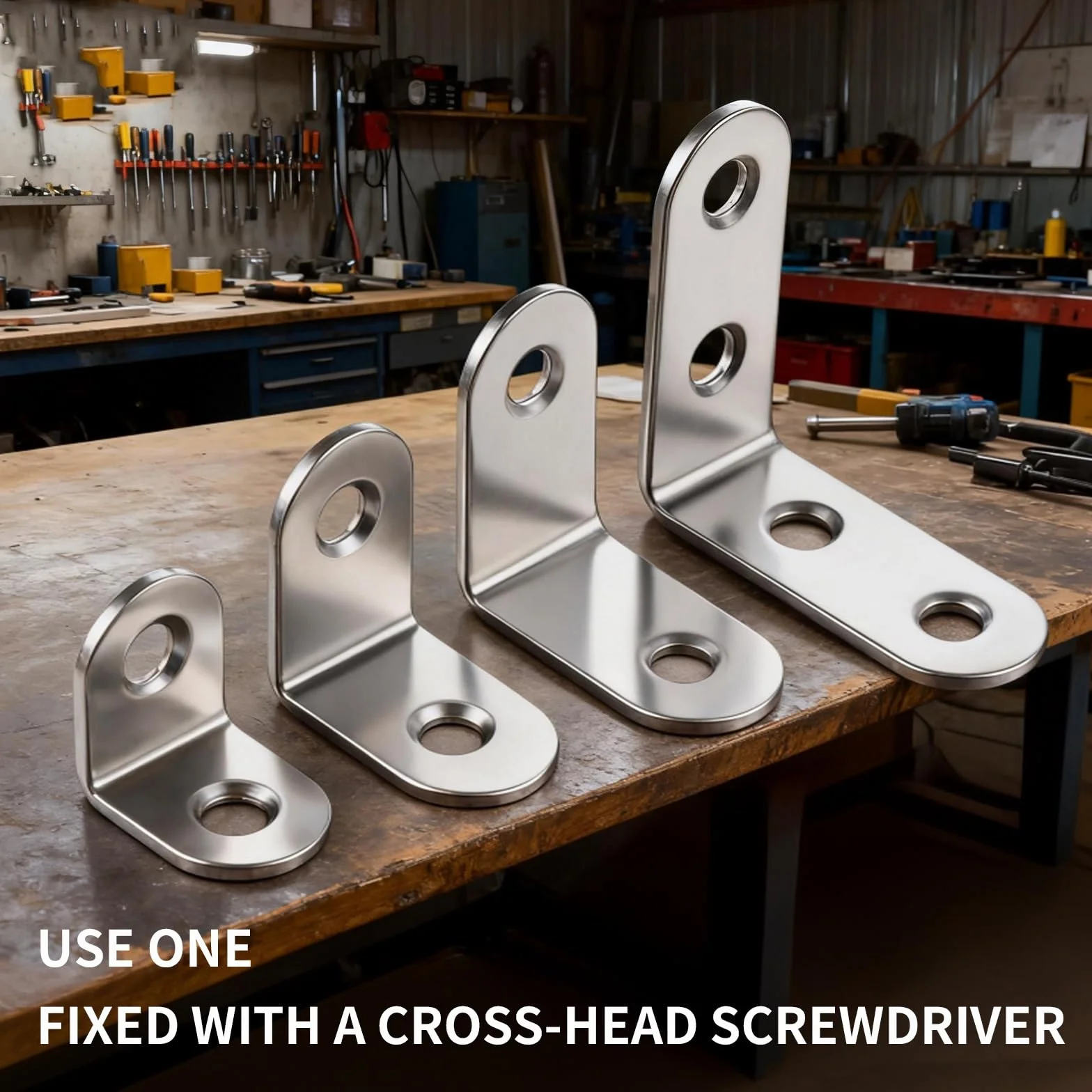HAISHANG 10 sztuk Łączników Kątowych 30x30x16mm ze Stali Nierdzewnej, Metalowe Kątowniki 90 Stopni ze Śrubami, Małe Kątowniki Metalowe w Kształcie Litery L do Mebli Drewnianych, Stołów, Krzeseł