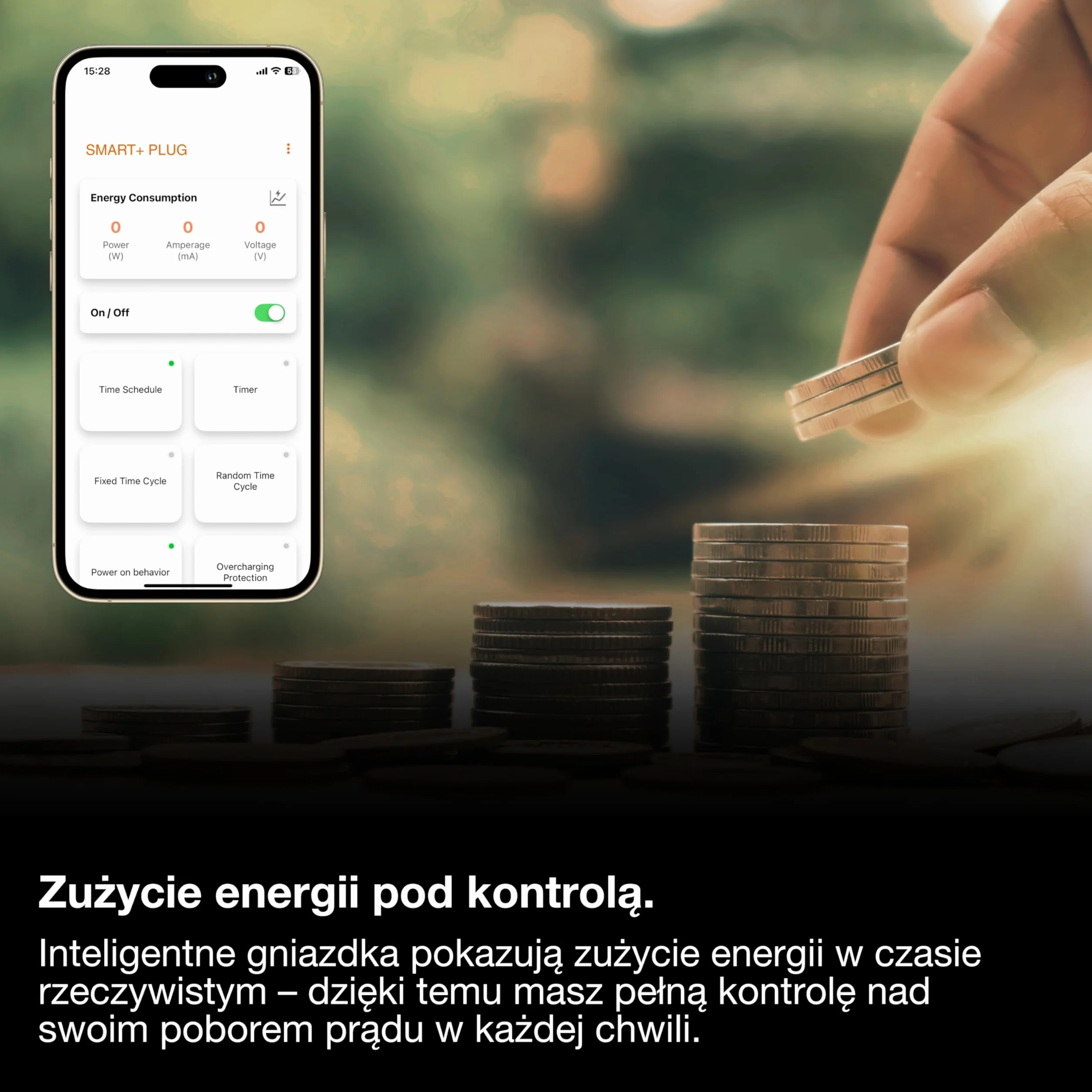 OSRAM Gniazdo zewnętrzne EU SMART+ MATTER, gniazdo zewnętrzne z kontrolą zużycia energii w kolorze czarnym wykonane z PP, stopień ochrony IP44, integracja urządzeń z inteligentnym domem