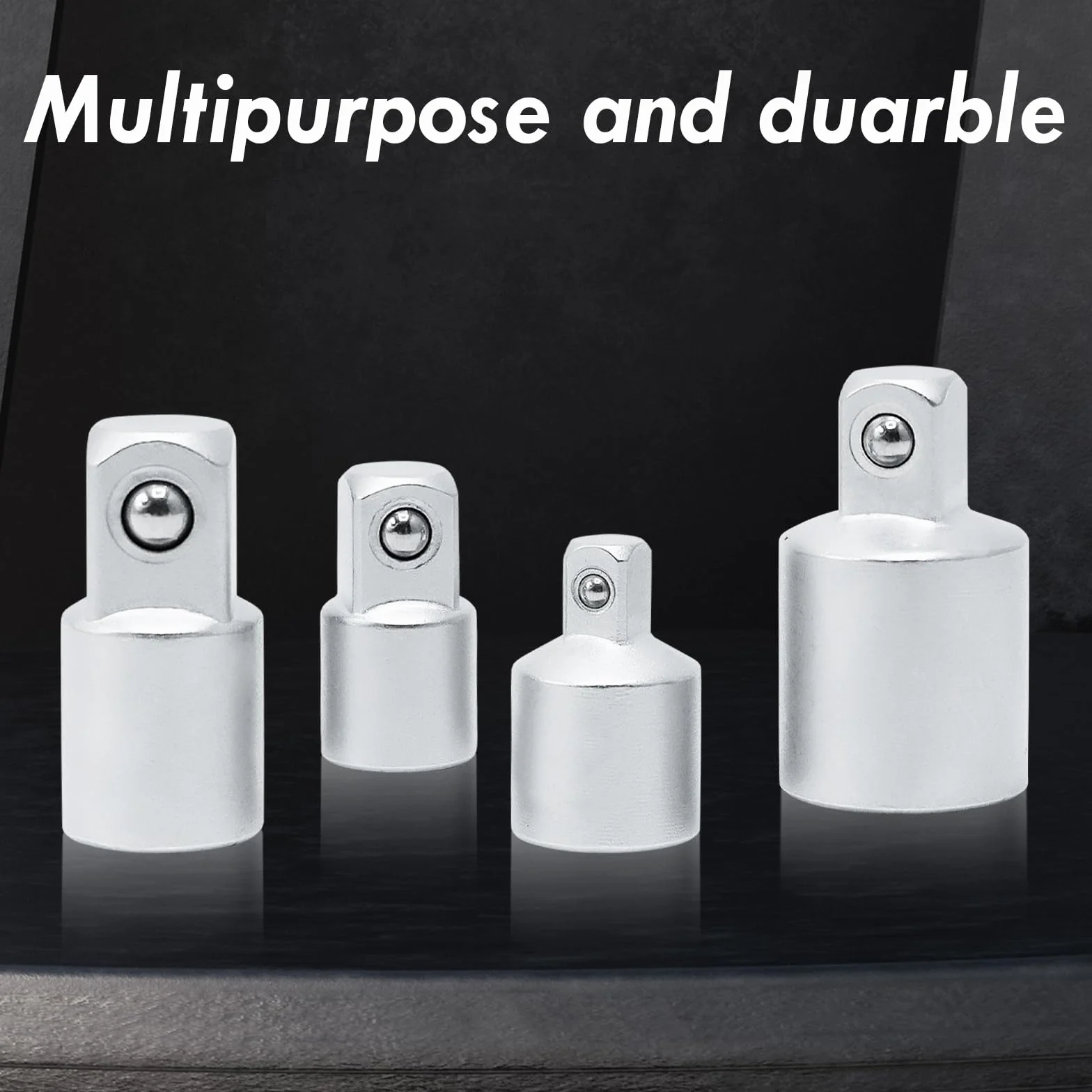 CCLIFE Adapter do kluczy nasadowych zestaw 4-częściowy adapter do kluczy nasadowych do grzechotki 1/2" na 3/8", 3/8" na 1/2", 3/8" na 1/4", 1/4" na 3/8" do grzechotek, nakrętek nasadowych