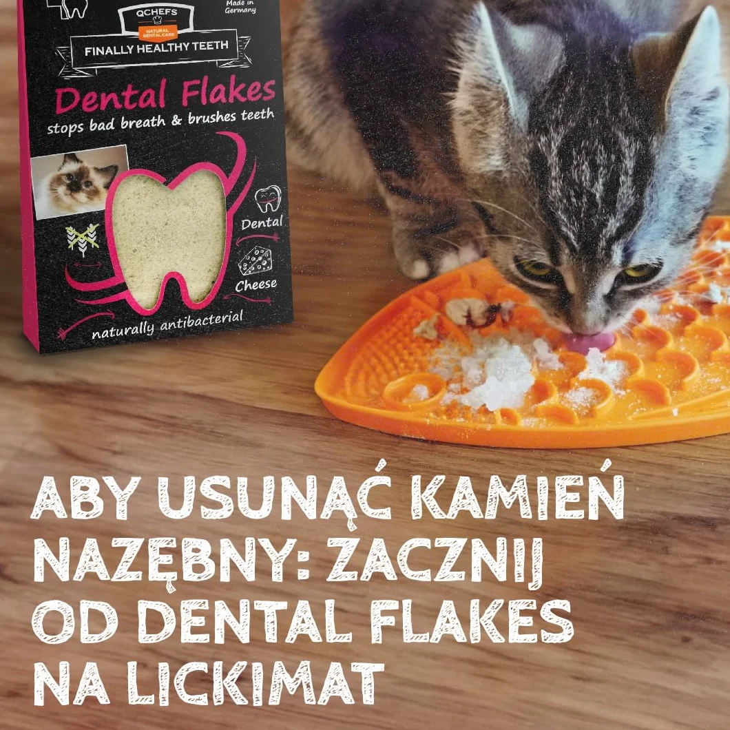 QCHEFS Dental Flips: Patyczek do żucia do pielęgnacji zębów u kotów - antybakteryjne czyszczenie zębów, które usuwa kamień nazębny.