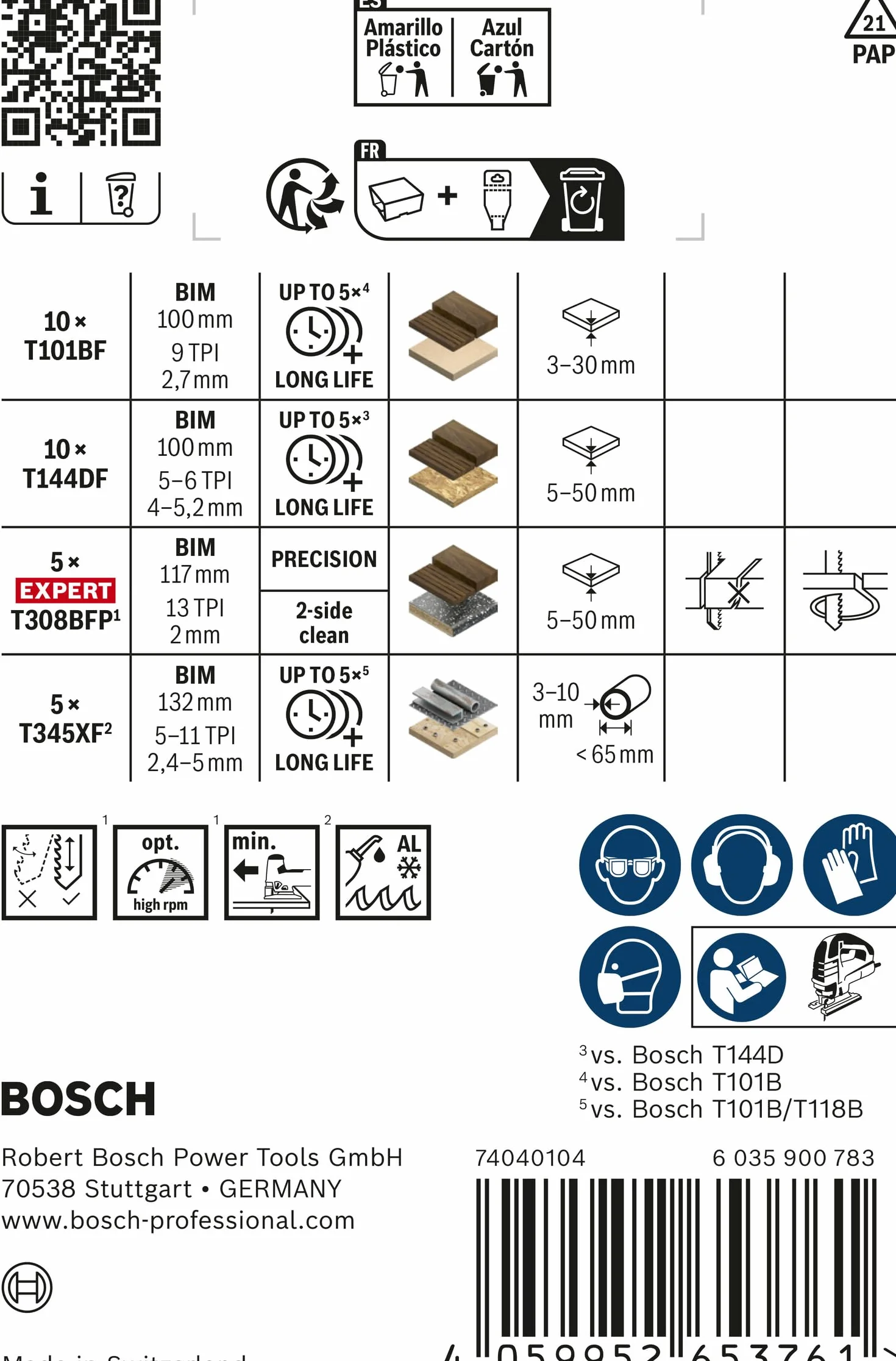 Bosch 30x Zestaw brzeszczotów do wyrzynarki PRO Wood and Metal Kitchen Builder, 30 szt. (do Blat kuchenny, Długość 100 mm, Professional Akcesoria Wyrzynarka)