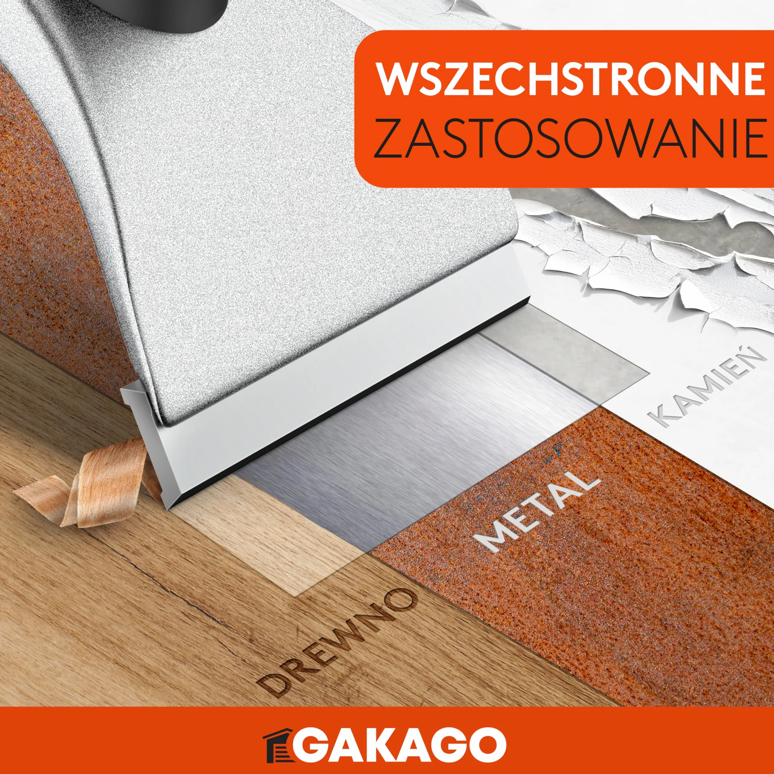 Gakago Skrobak - Wysokiej jakości 65mm ostrze skrobaka wykonane z trwałego węglika wolframu - Ergonomiczny i antypoślizgowy uniwersalny skrobak do drewna, metalu, betonu lub kamienia