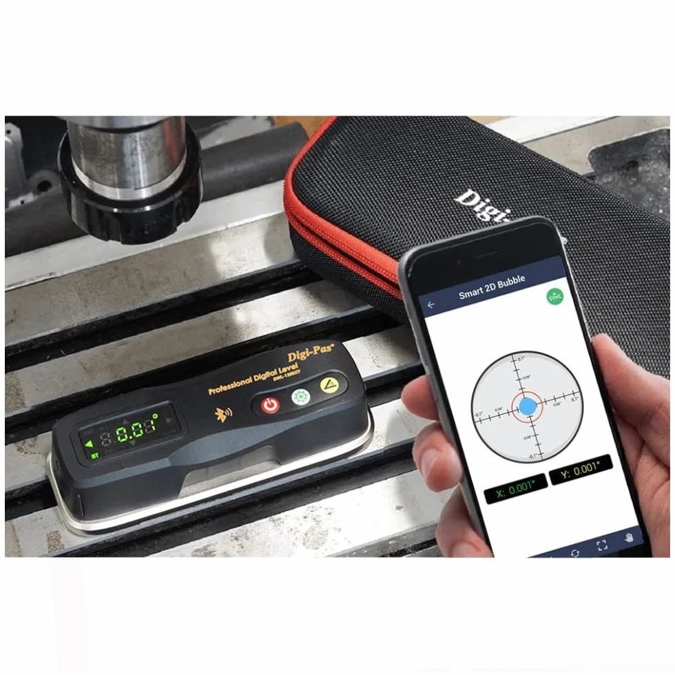 Digi-Pas 2-osiowy precyzyjny poziom inżynierów DWL1300XY Bluetooth 0.0 cm/ft (0,2 mm/M) 6-calowy