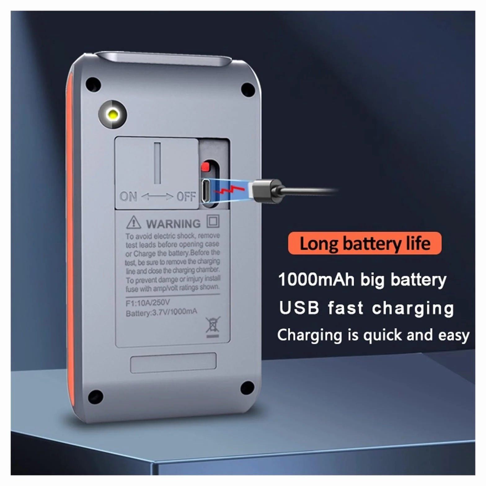 Multimetr Cyfrowy USB Ładowanie Duży Ekran 9999 AC DC Napięcie Prądu T-RMS Automatyczny Zakres Pojemność Temperatura Ohm Tester Szybko Dokładnie Łatwy Odczyt