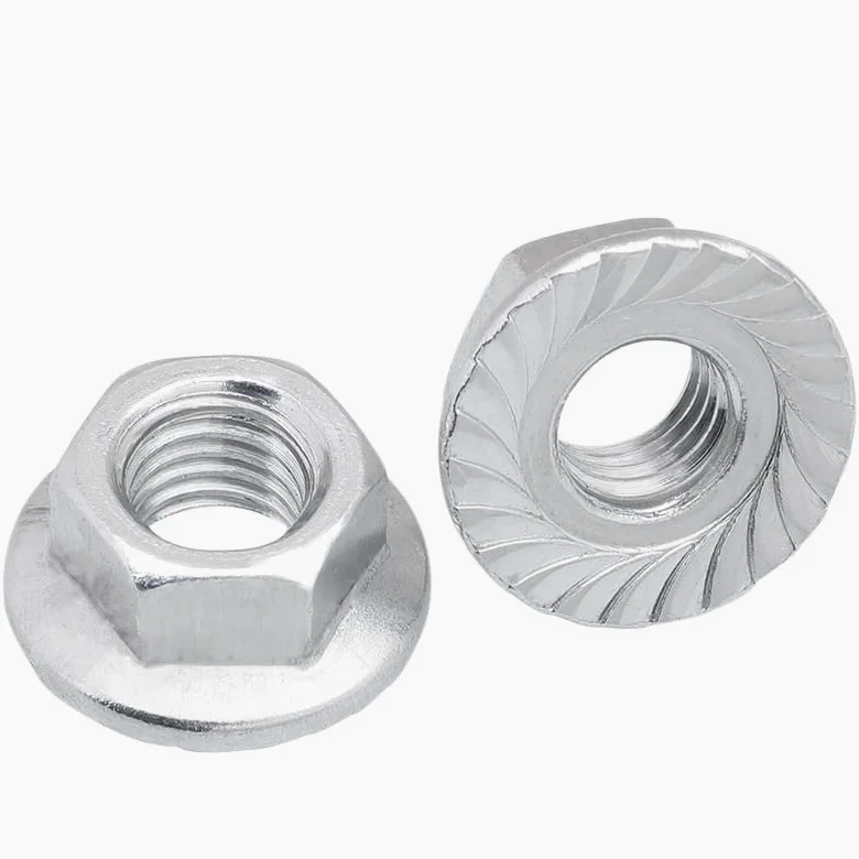 Nakrętka zabezpieczająca kołnierzowa, Nakrętka sześciokątna z kołnierzem aluminiowym 6061 DIN6923, ząbkowane nakrętki zabezpieczające M5 M6 M8 M10(M6 200PCS)