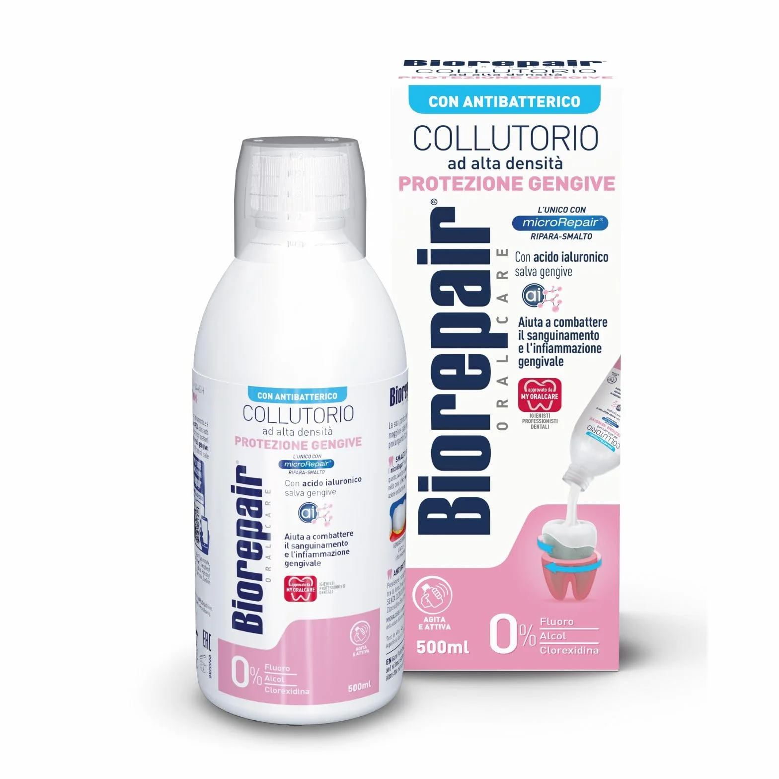 Biorepair, Zestaw do pielęgnacji jamy ustnej z ochroną dziąseł, zawiera szczoteczkę do zębów i pastę do zębów do ochrony dziąseł, rozszerzalna nić dentystyczna, płyn do płukania jamy ustnej do ochrony