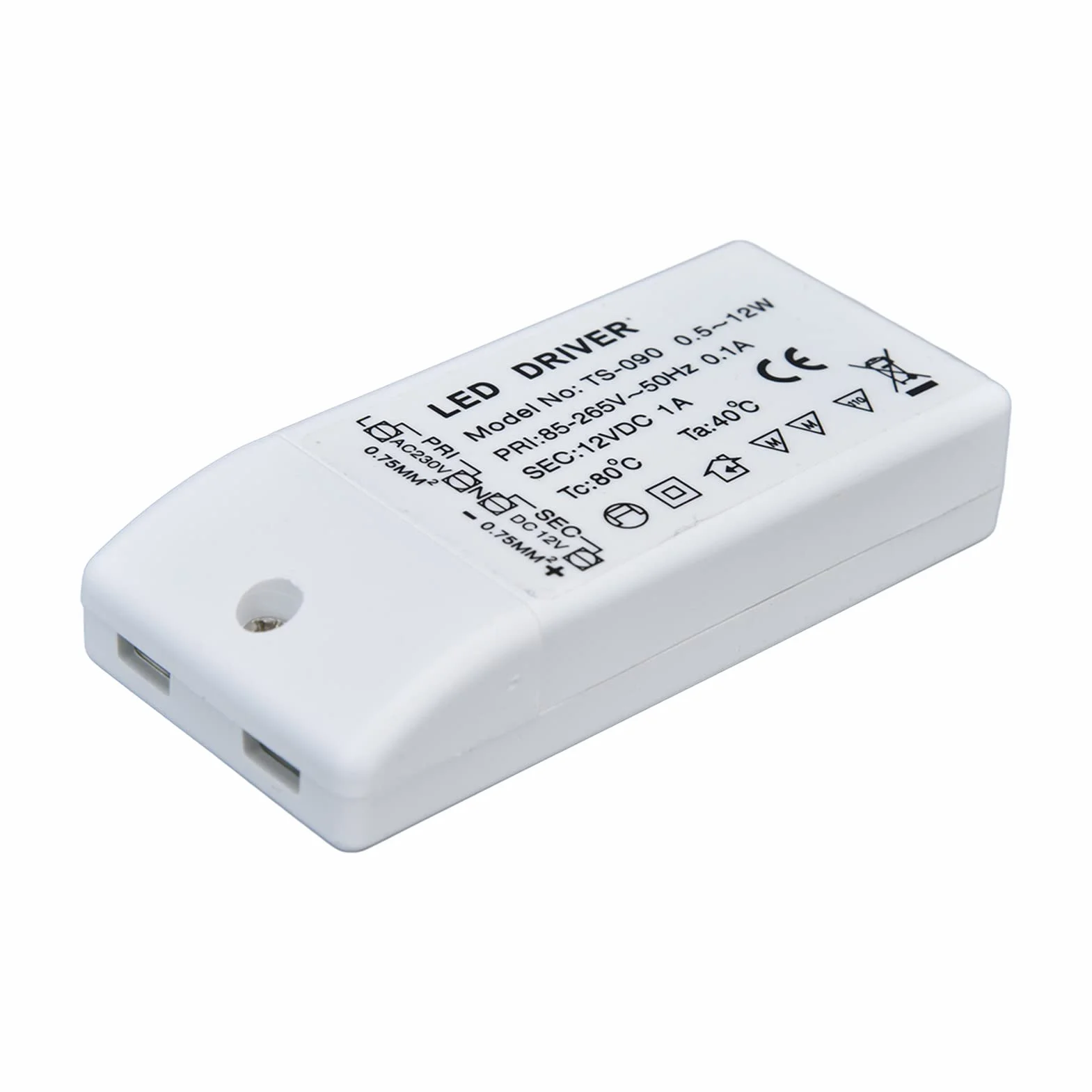 Sterownik LED 12V 12W, Transformator Zasilania ABS, Ochrona Przed Przegrzaniem, 1A DC, 85-265V AC, 90x40x20mm