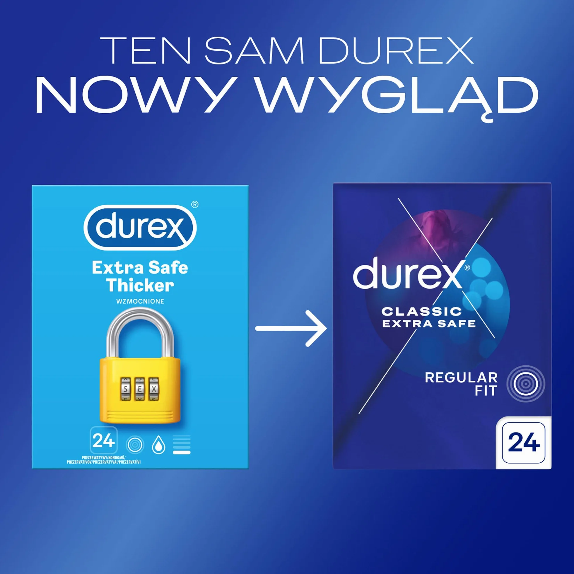 DUREX CLASSIC EXTRA SAFE prezerwatywy z lubrykantem 24 szt.