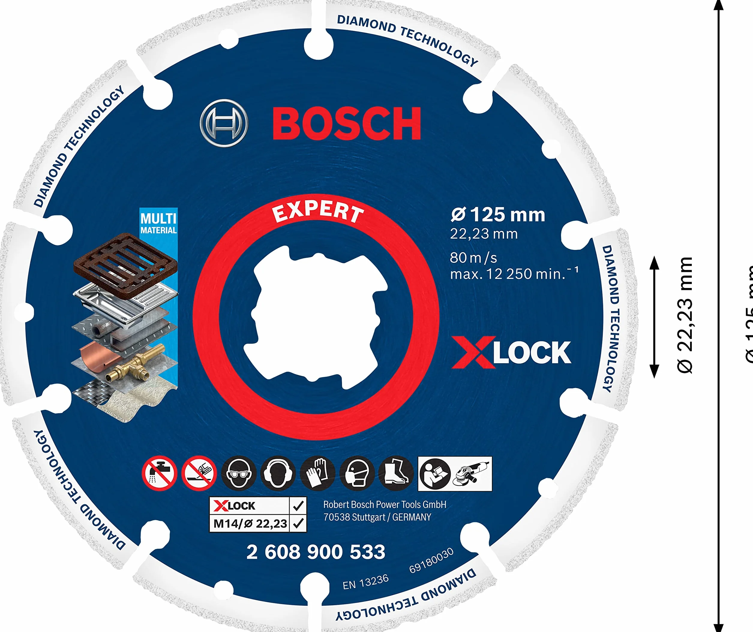 Bosch Diamentowo-metalowa tarcza szlifierska 125x22,23 mm X-LOCK
