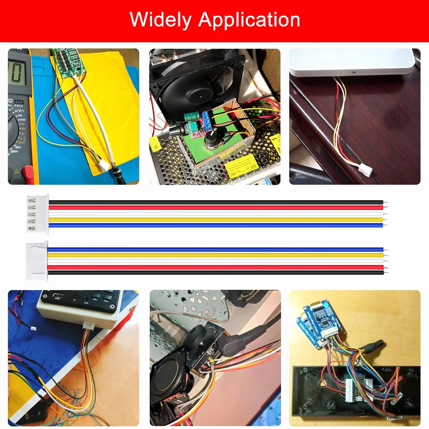 20 Par 5-Pinowych Złączy JST 2.54 XH, Mini Micro 5-Pinowe Złącze Męskie JST z Kablem 150mm 22AWG i Złączem Żeńskim