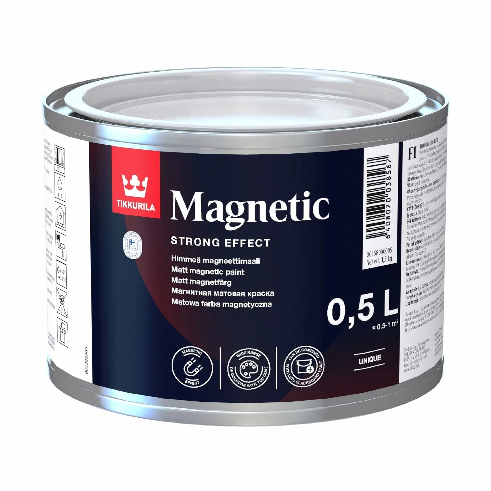 Farba magnetyczna Farba do ścian Farba Tikkurila Magnetic Kolor Szary 0,5L