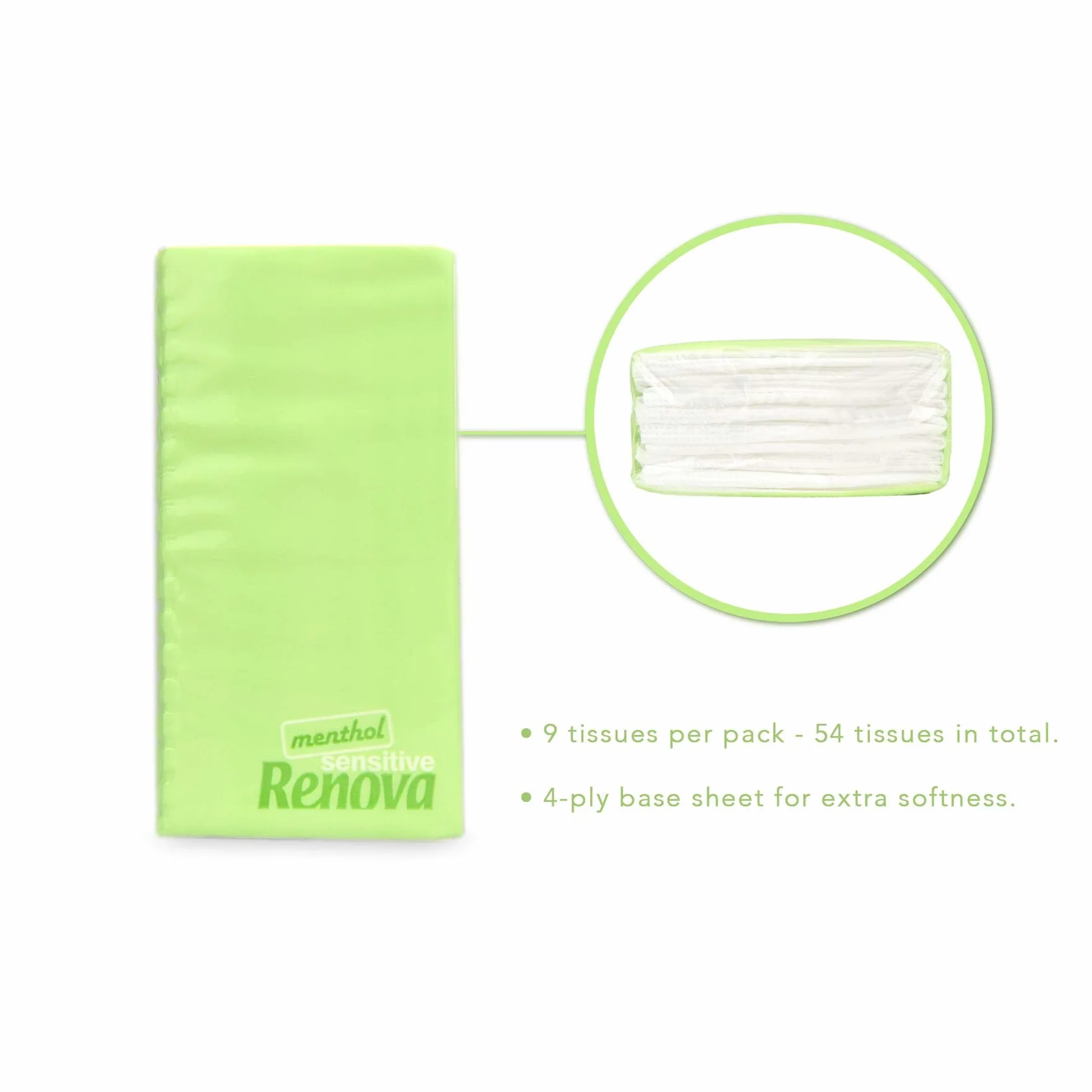 Renova Sensitive Menthol 200072944 Chusteczki, Biały, 6 sztuk