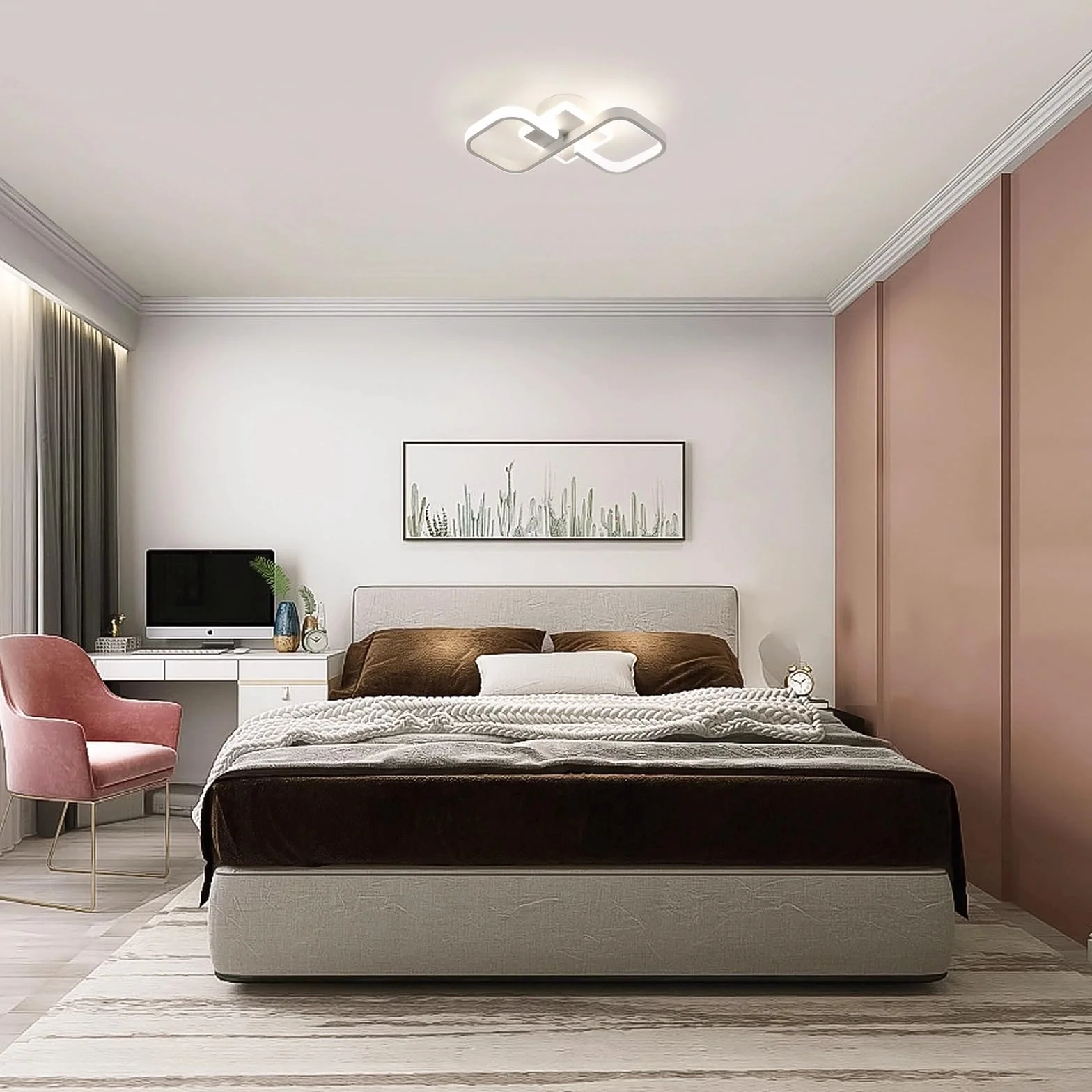Comely Nowoczesny Kwadratowy Plafon LED, 36W 4050LM 40.5cm Lampa Sufitowa LED, Biała Akrylowa Wewnętrzna Oprawa Sufitowa Do Sypialni, Salonu, Korytarza, Światło Naturalne 4500K