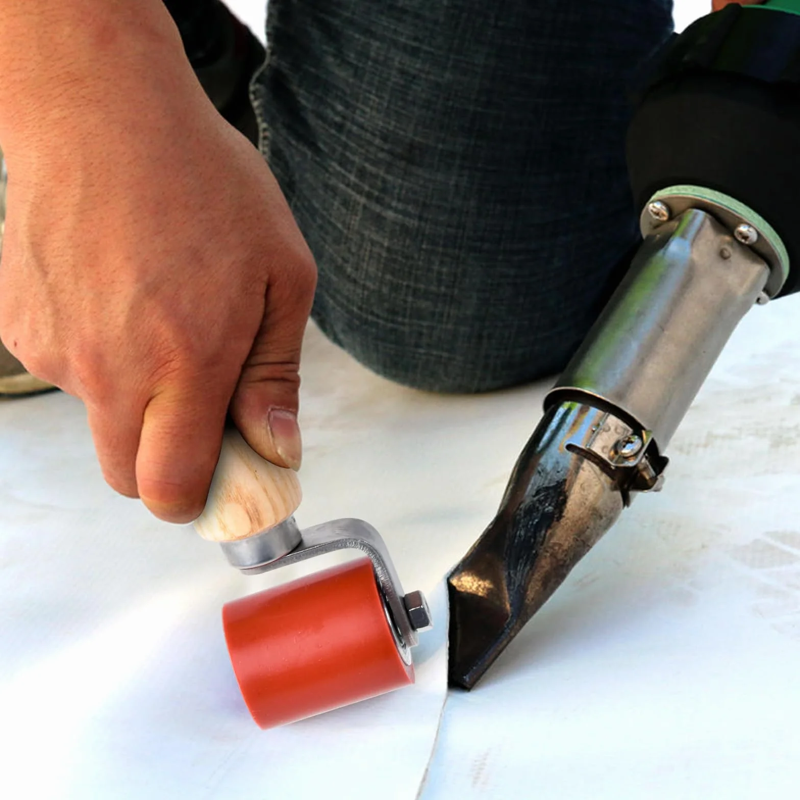40 mm Odporny na wysoką temperaturę silikonowy wałek spawalniczy do materiałów PVC i syntetycznych, silikonowy wałek ręczny ręczny Rolka dociskowa Ręczny wałek dachowy Rolka dociskowa