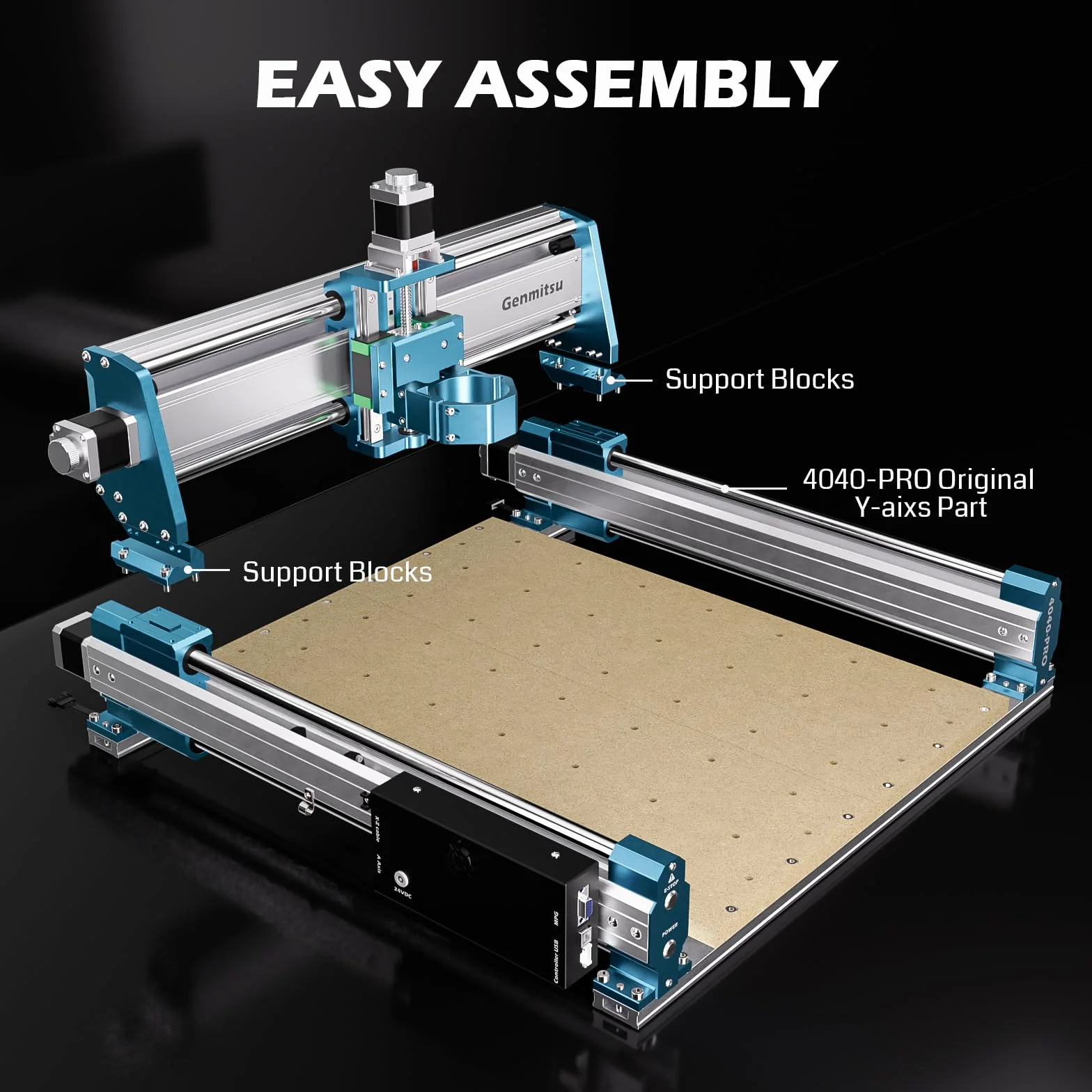 Genmitsu moduł osi CNC XZ, akcesoria do maszyny CNC 4040-PRO, z napędem szynowym liniowym, 3-osiowa maszyna do grawerowania do cięcia i frezowania metalu, drewna i akrylu, sterowanie GRBL