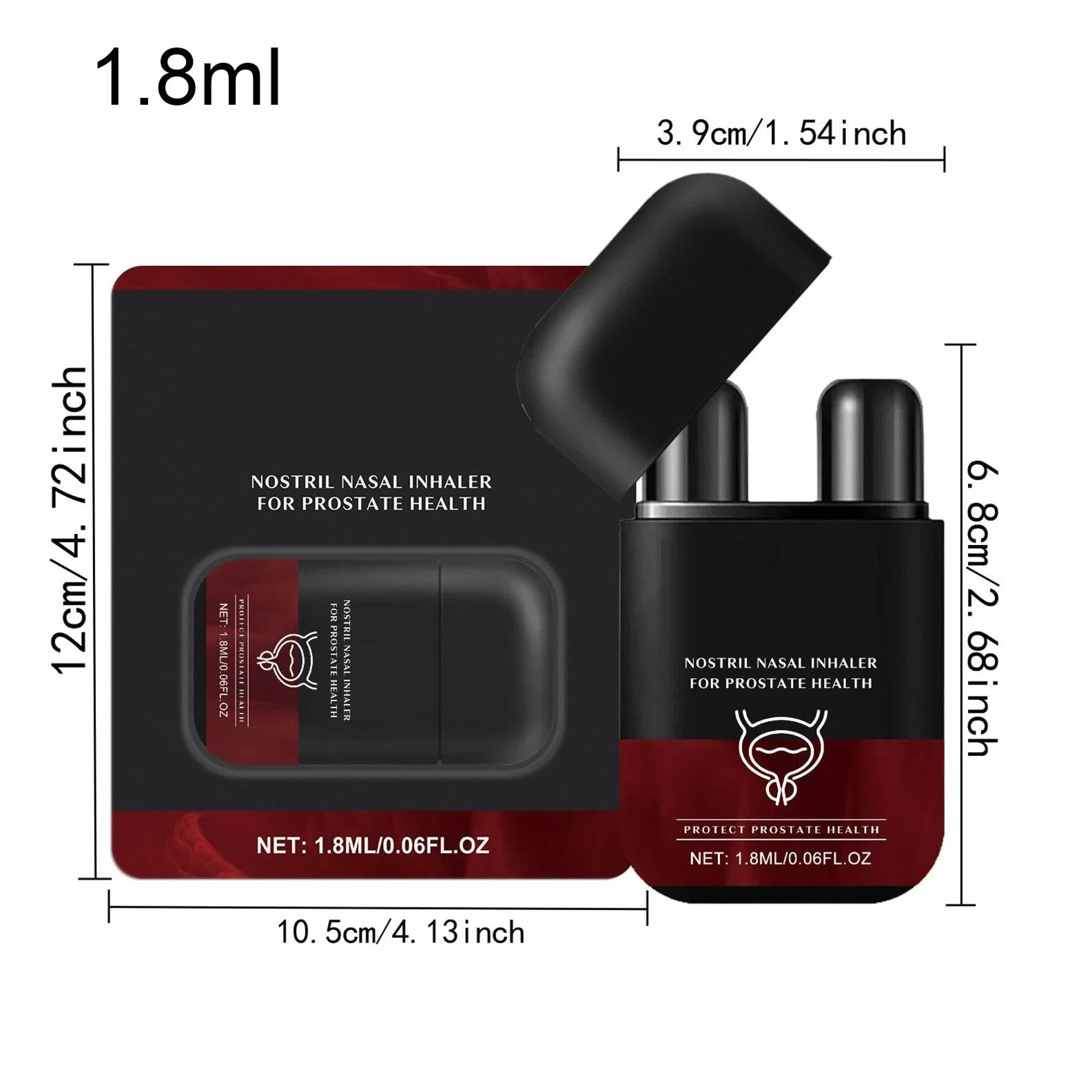 Inhalator do nosa dla zdrowia prostaty, dwufunkcyjny drążek do nosa, 1,8 ml aromaterapeutyczny, mały inhalator czyszczący dla dobrego samopoczucia mężczyzn, idealny do opieki zdrowotnej taty